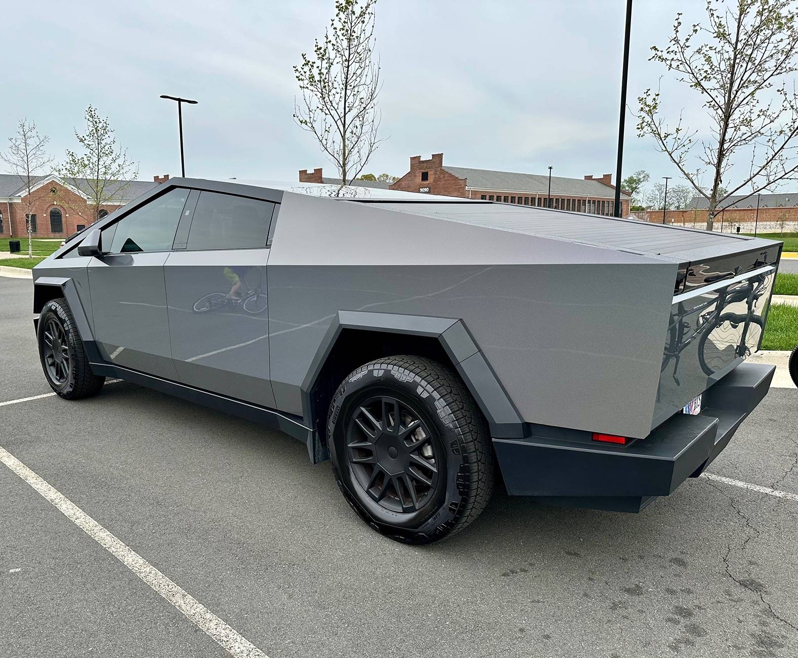 Tesla Cybertruck Magic Flame Splendid Gray PPF Wrap is 2 styles in 1 on Cybertruck IMG_8113