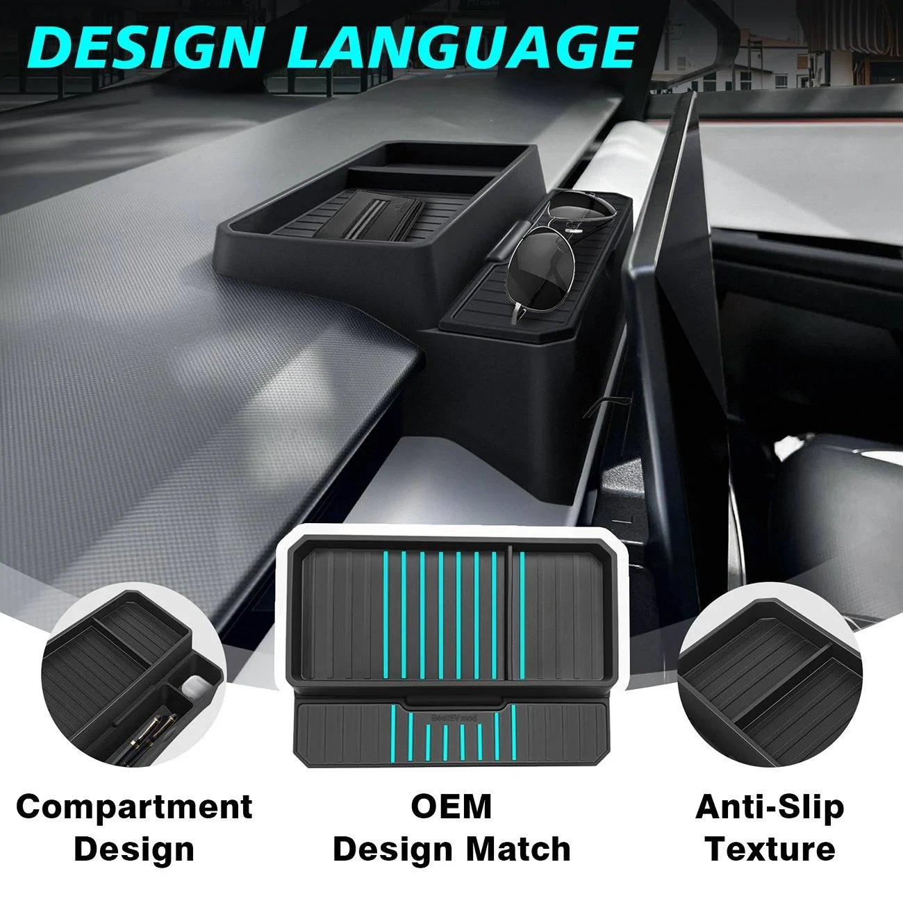 Tesla Cybertruck BestEVMod New Adjustable Cybertruck Dashboard Organizer! 4