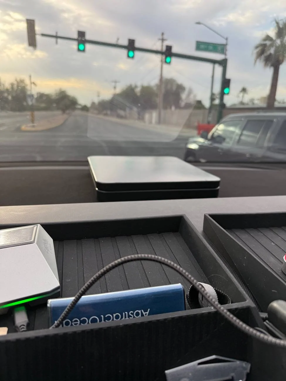 Tesla Cybertruck Installed Starlink Mini under roof glass IMG_3376