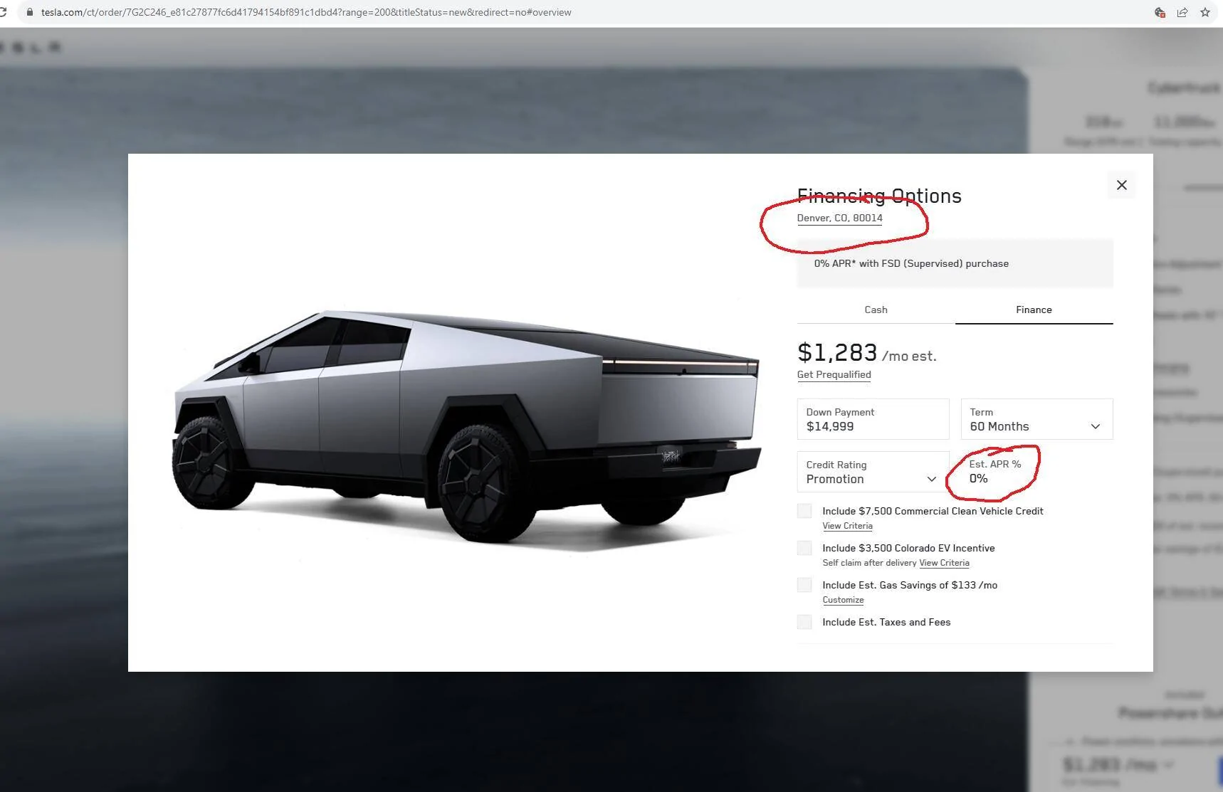 Tesla Cybertruck 0% APR financing with purchase of FSD - new Cybertruck offer 1749496403817-qo