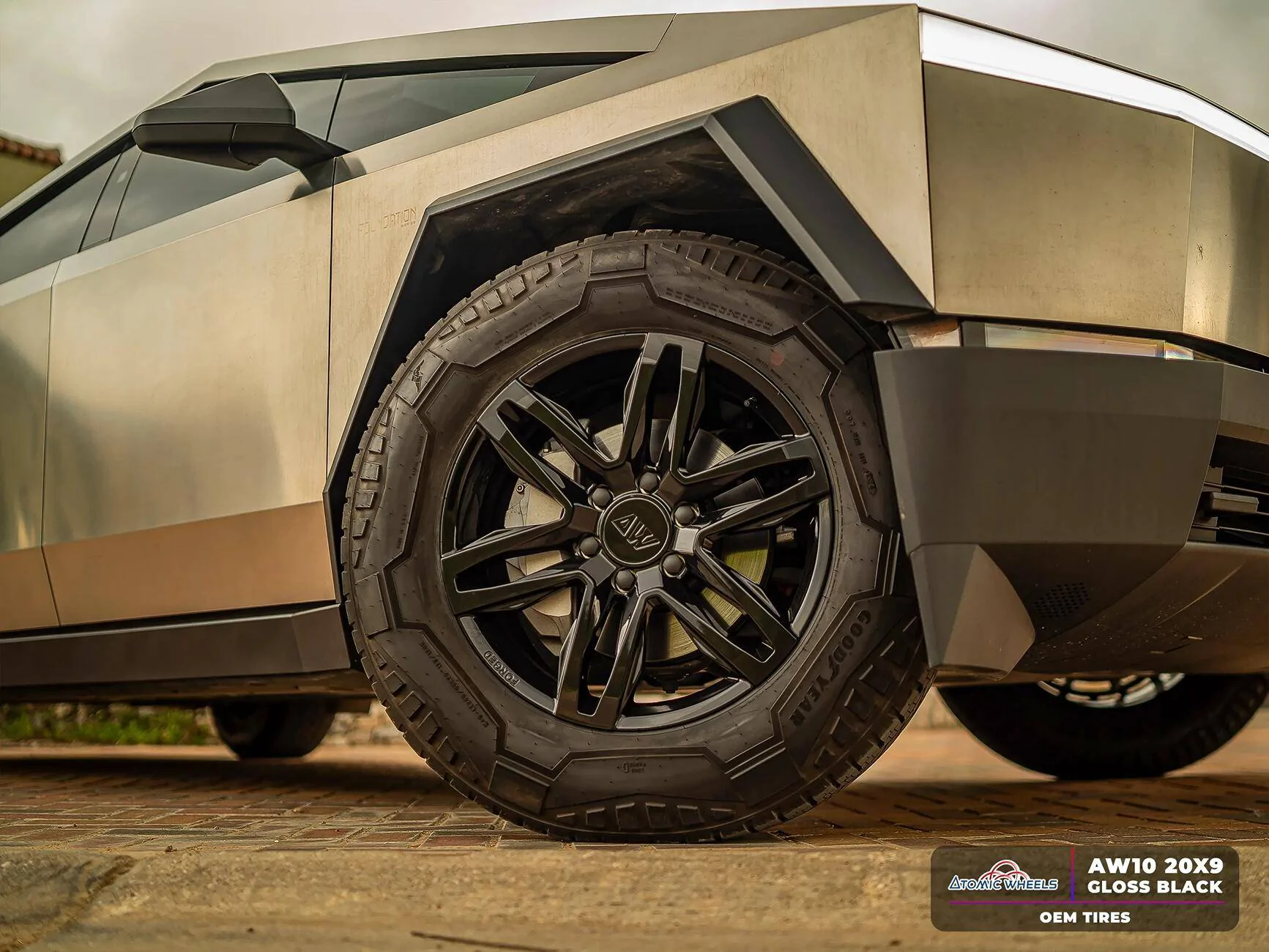Tesla Cybertruck Fully Forged Atomic Wheels for Tesla Cybetruck AW10_20_GlossBlack_CT_Stamp_7