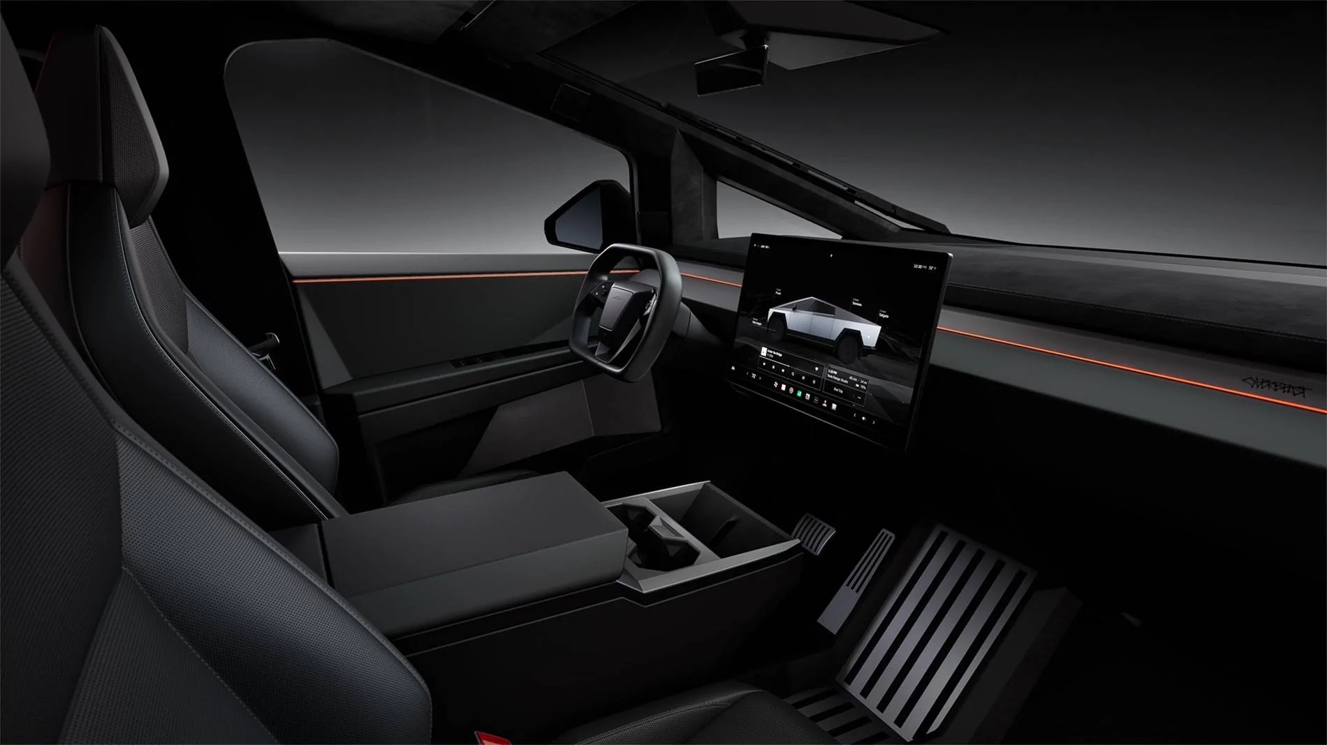 Tesla Cybertruck Comparing the Cybertruck "white" interior against that of a Model Y Attachment
