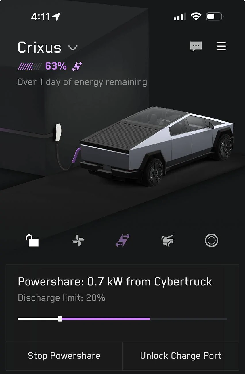 Tesla Cybertruck Powershare fails in Utah. Looking for CT owner with powershare. 1749770073144-6m