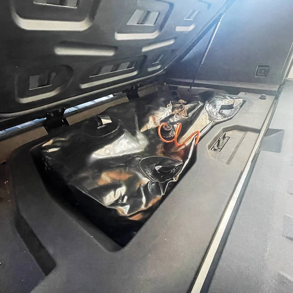 Tesla Cybertruck 💦 25-Gallon Smugglers Bay (Sub-Bed) Water Storage Bag Rinse Kit by CYBERTRUCKco - $399.95 cybertruck-25-gallon-rinse-kit-w_-pump-2