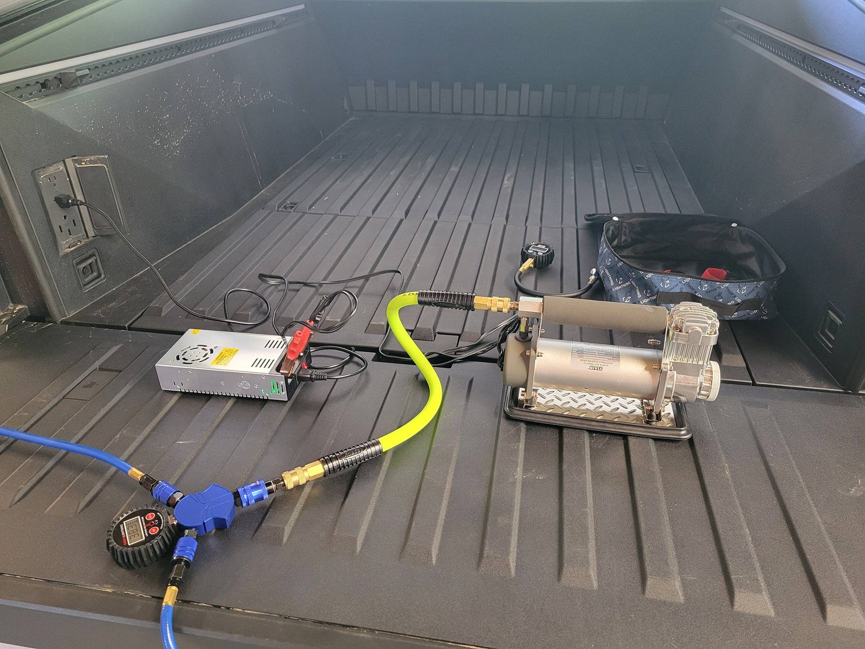 Tesla Cybertruck Air compressor setup 20250611_151644