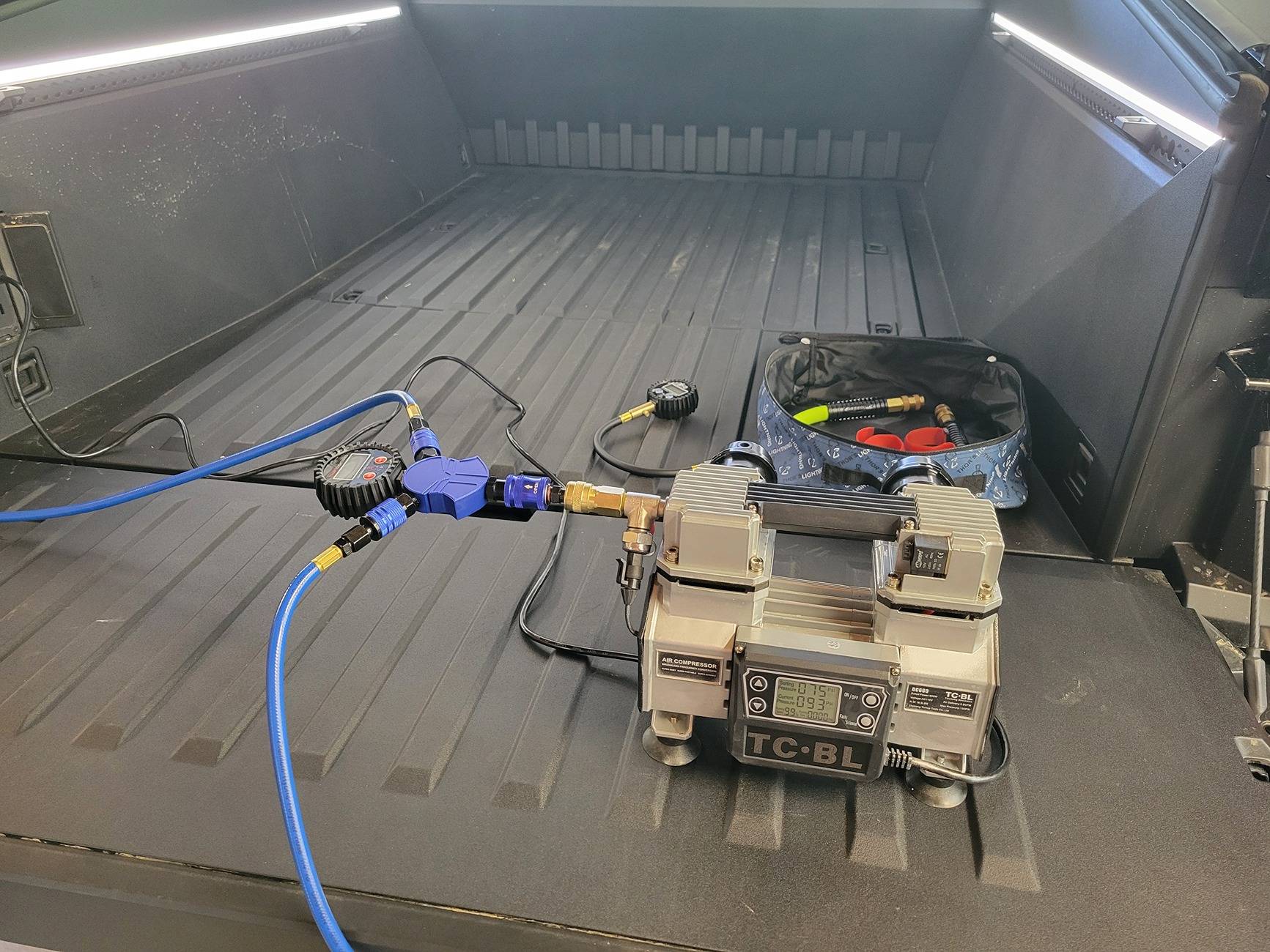 Tesla Cybertruck Air compressor setup 20250611_150658