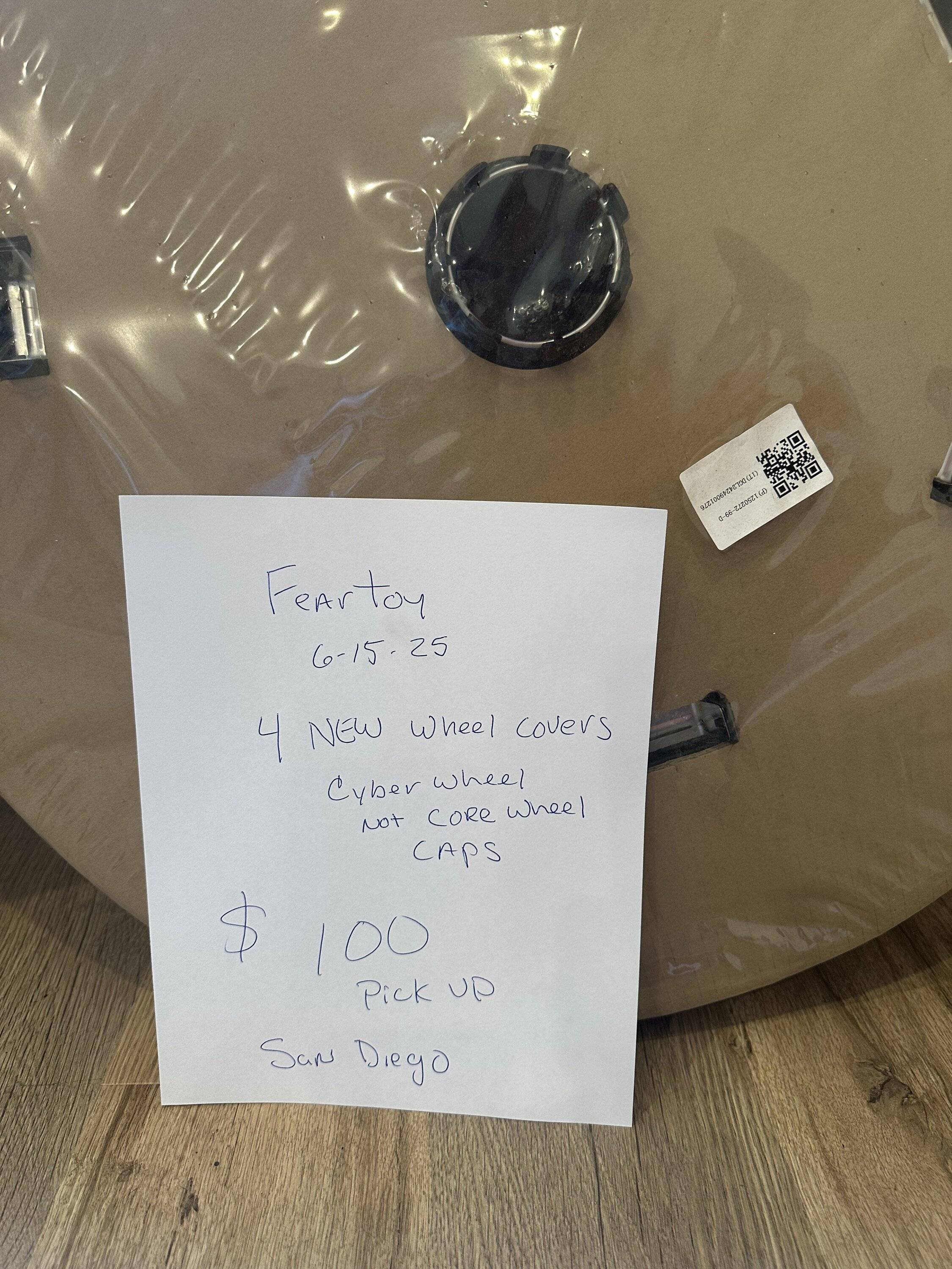 Tesla Cybertruck $100 set of 4 new Foundation full wheel Cyber caps not core IMG_3697