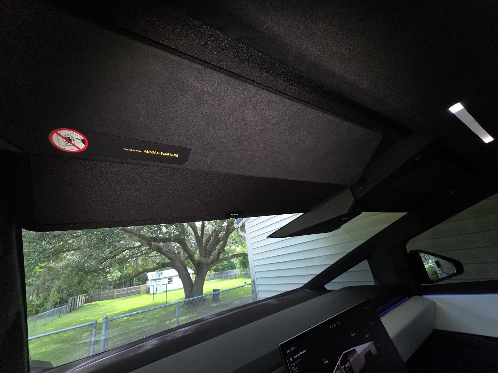 Tesla Cybertruck These upper windshield sun shades are awesome 20250615_164433