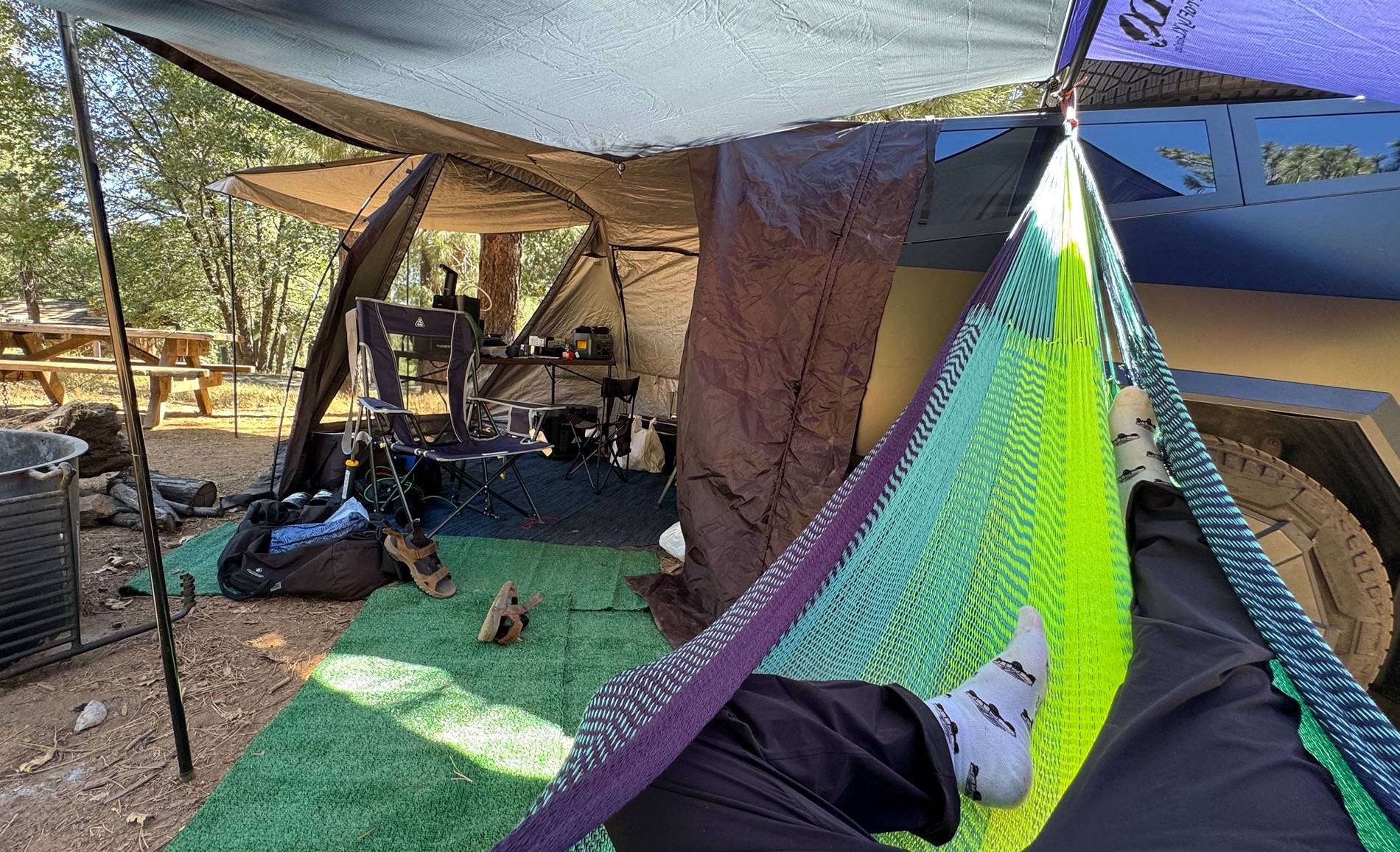Tesla Cybertruck Overland gear review: Kammock, Renogy, Biolife, Dometic, Pelican, Cybertruckco, Cybergearco, BougeRV, Yellow Leaf IMG_4505