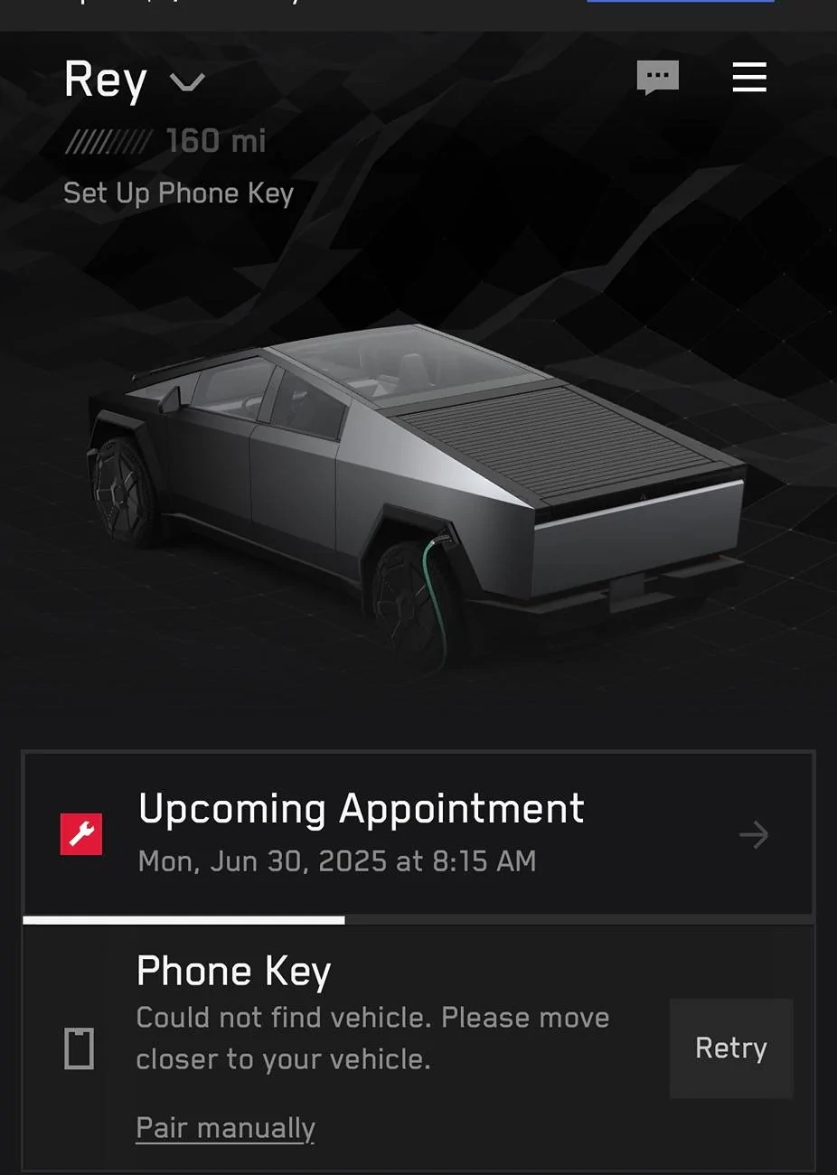 Tesla Cybertruck Phone Key not found IMG_2925