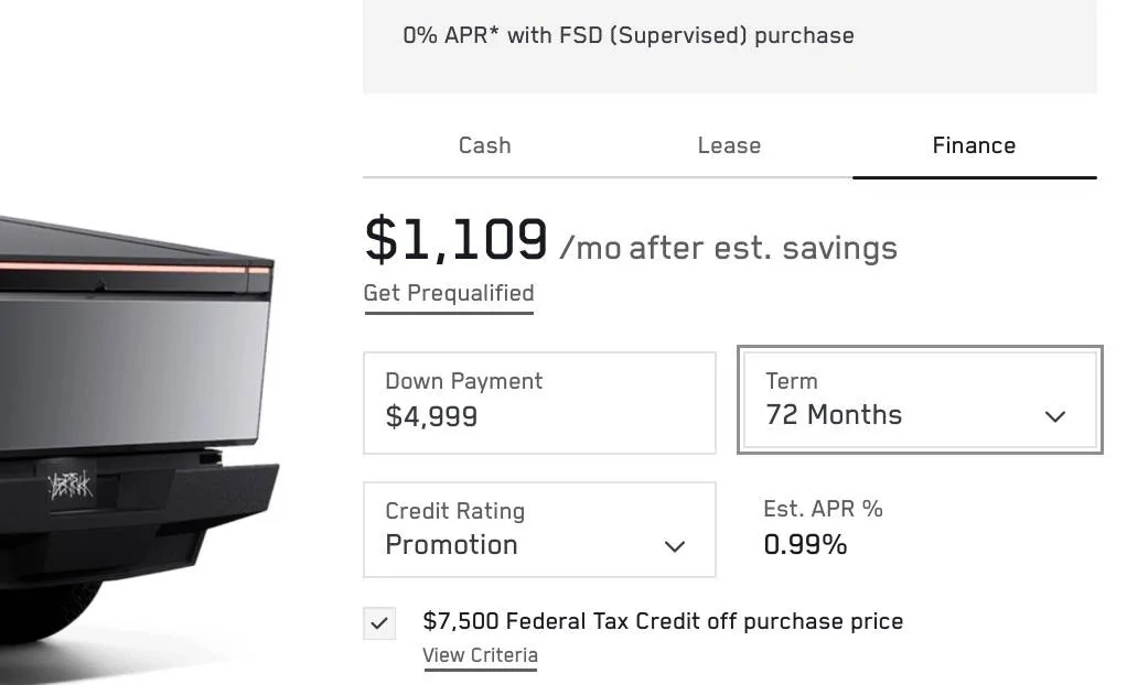 Tesla Cybertruck 0% APR issue 1750267600272-r