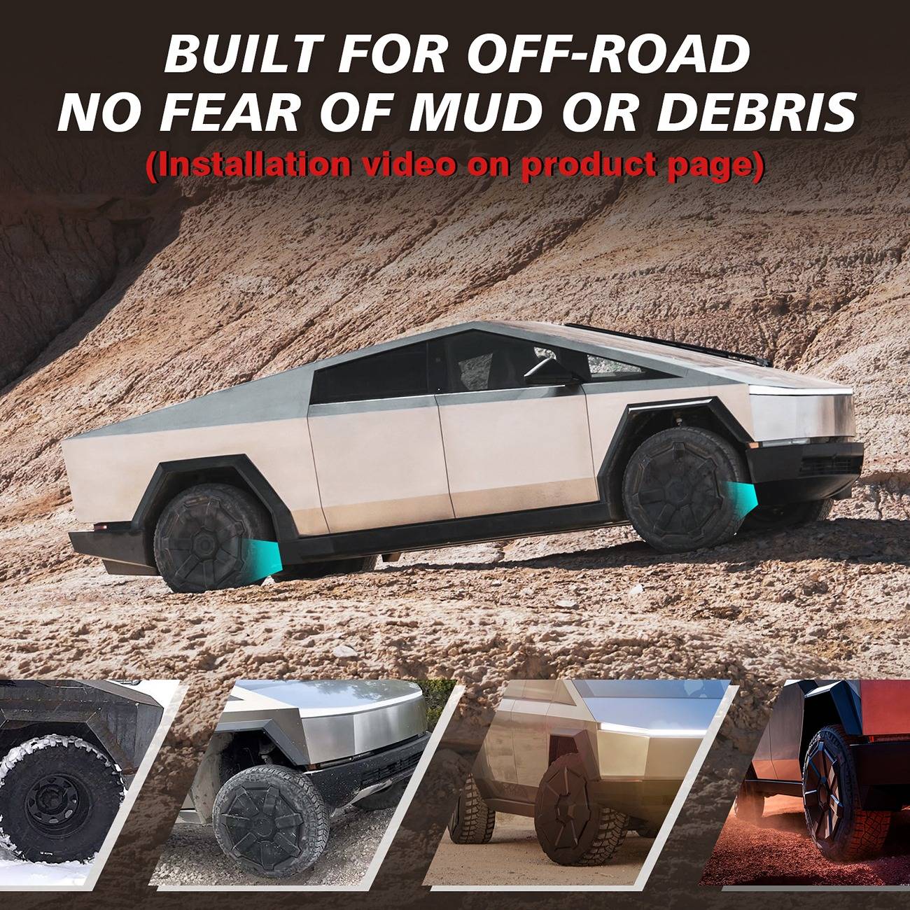 Tesla Cybertruck 🚀BestEvMod- New Release for Cybertruck Owners! Wheel Fairing Delete Covers 5