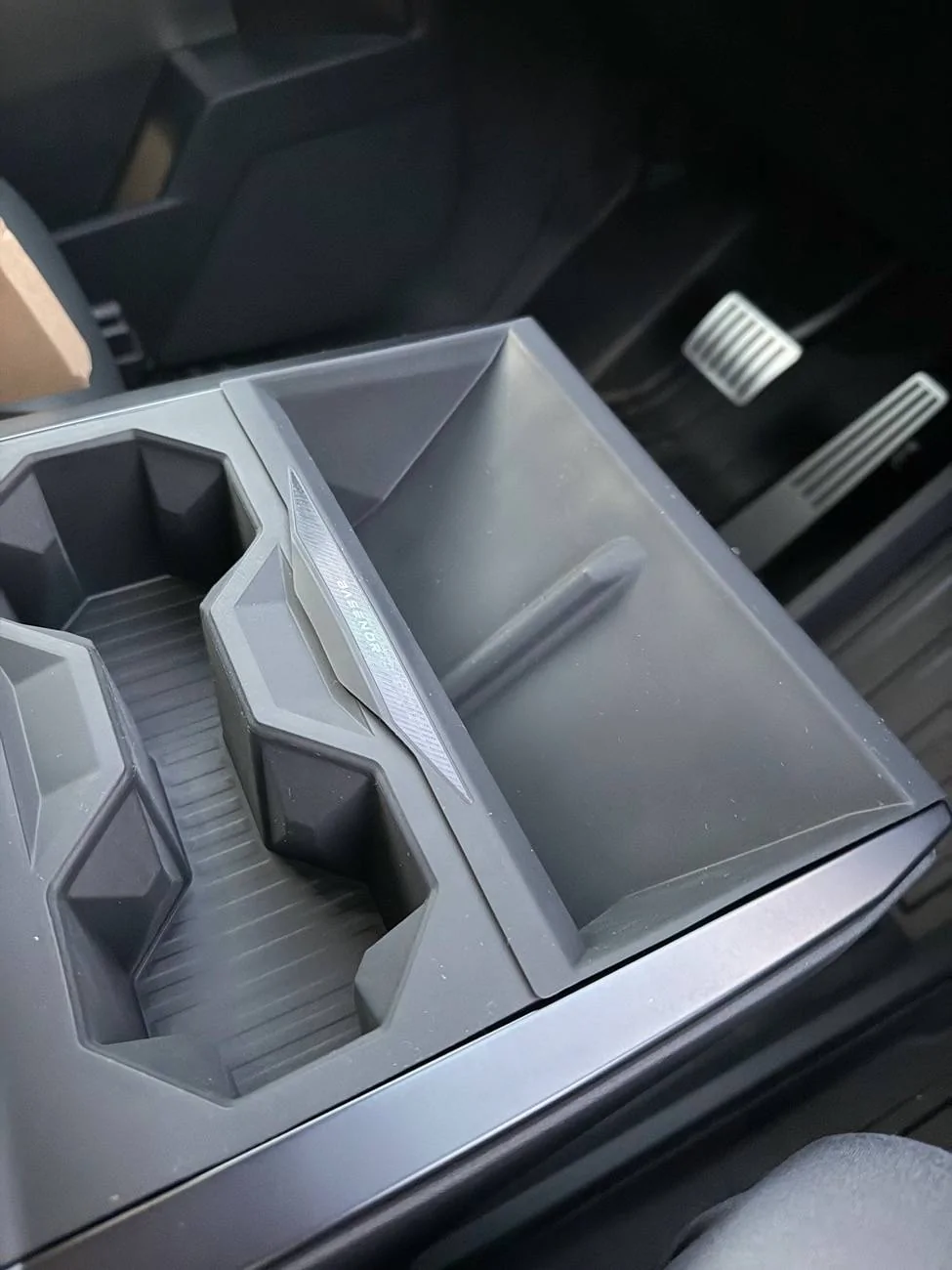 Tesla Cybertruck Center Console Cupholder and Charger Cover IMG_5003
