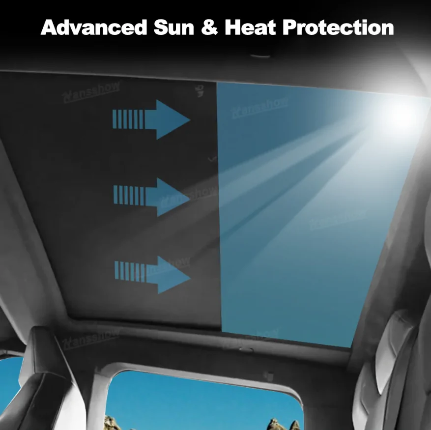 Tesla Cybertruck Cybertruck Electric Sunshade 2.0 Frameless Glass Roof With Voice & Button Control Ready By Hansshow 1750933872731-vo