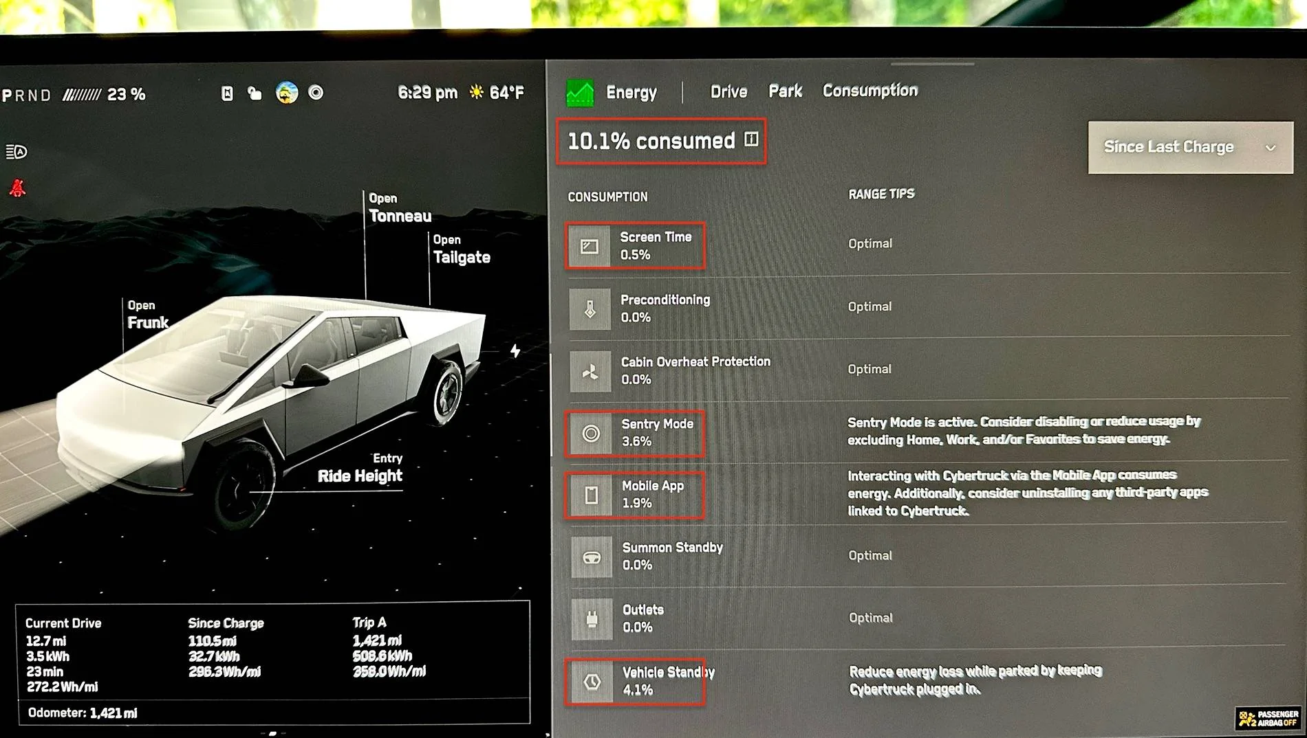 Tesla Cybertruck Excessive Battery Drain IMG_1246