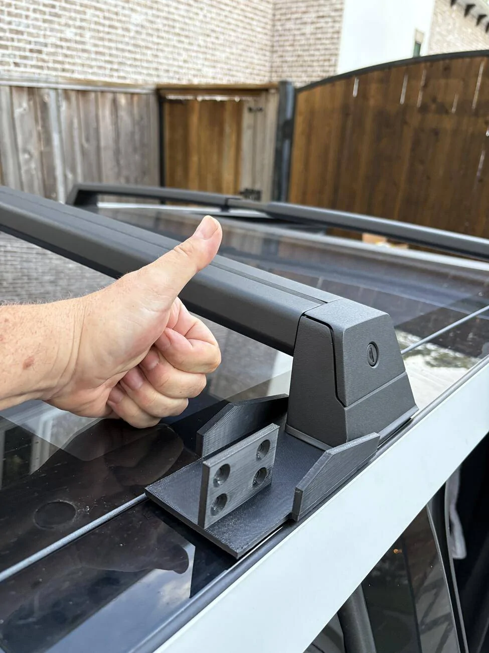 Tesla Cybertruck Hardpoint Multiplier (DIY 3D print) to allow use of rooftop hardpoints even with roof rack installed. 1751150771058-uz