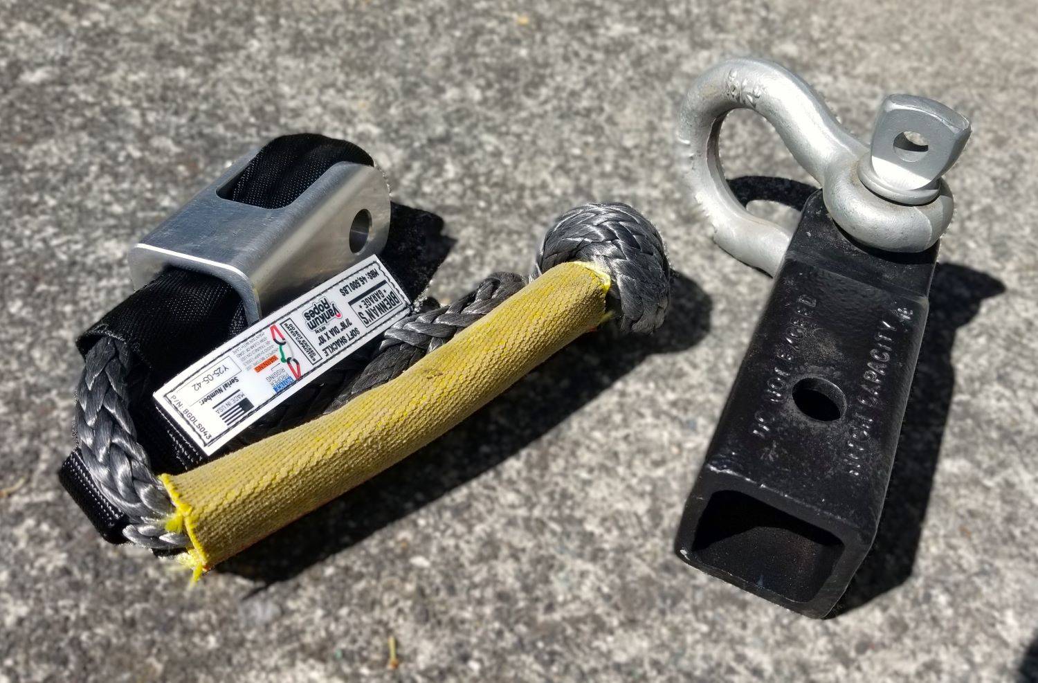 Tesla Cybertruck Soft shackle recovery point for rear hitch receiver 20250629_155502adsm