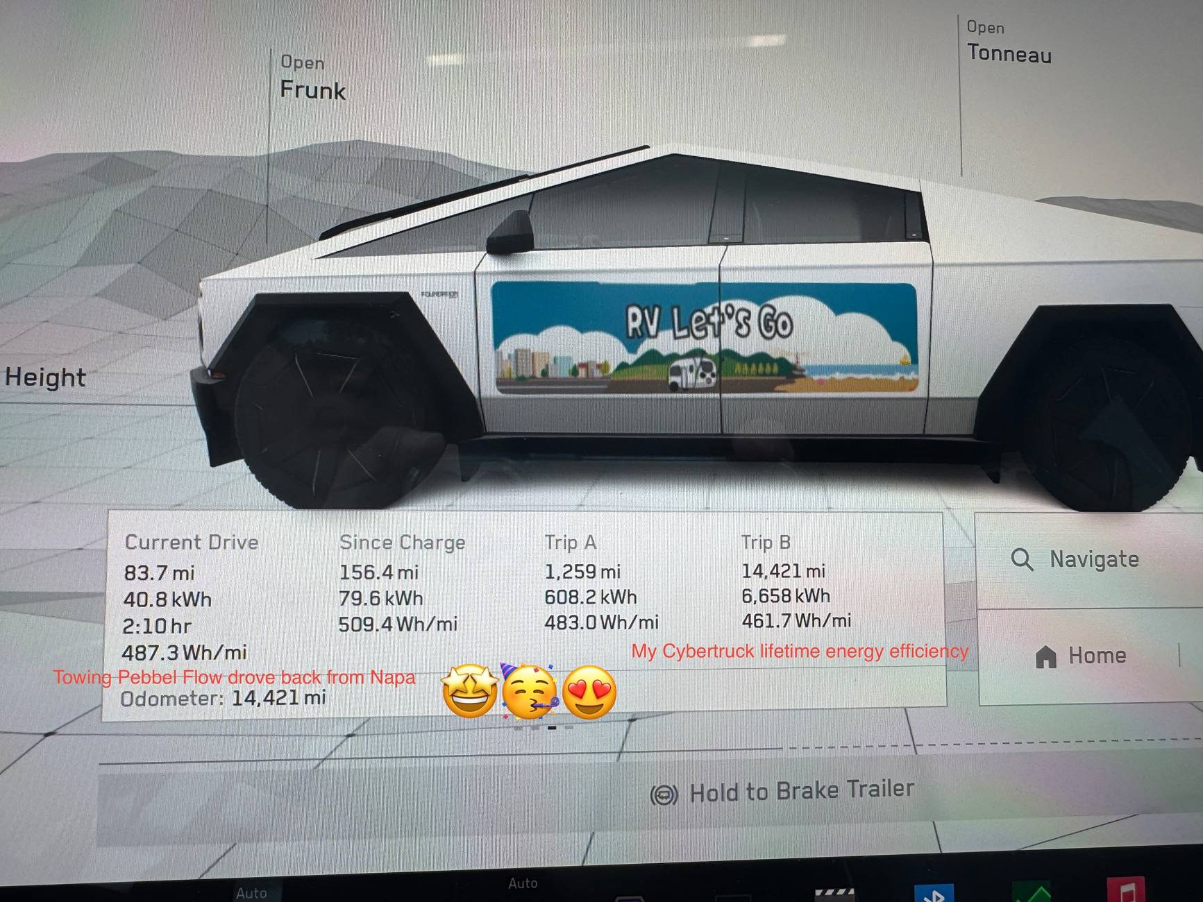 Tesla Cybertruck Pebble Flow towing w/ Cybertruck far exceeded my expectations amazing.JPG