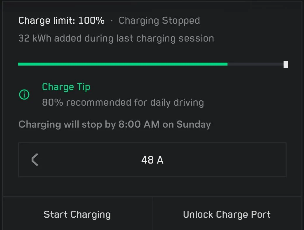 Tesla Cybertruck When leaving for a trip easy way to set charge level to 100%? SmartSelect_20250630_171039_Tesla