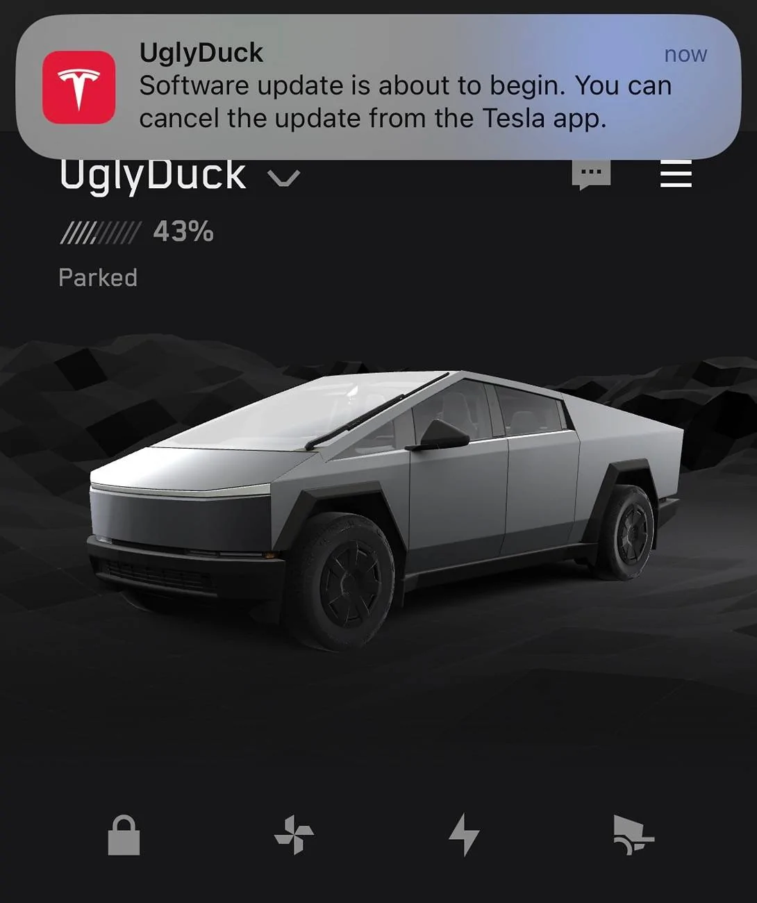 Tesla Cybertruck 2025.20.6 Update now downloading IMG_1462