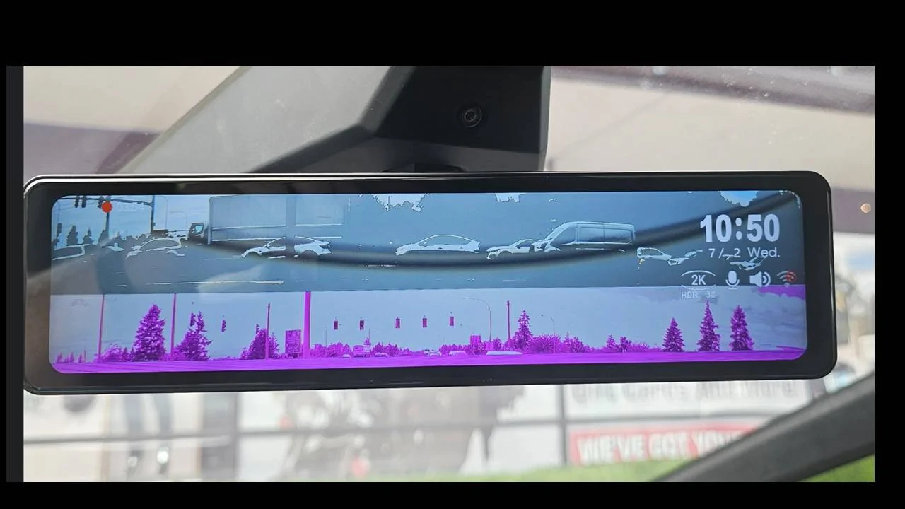 Tesla Cybertruck NEW Cybertruck Digital MIRROR! Mirror with purple highlights