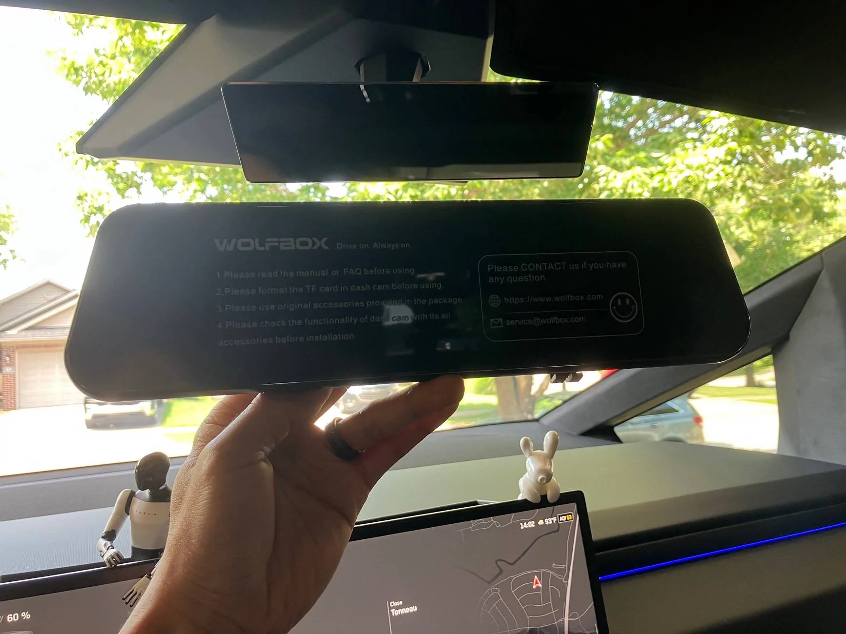 Tesla Cybertruck Wolfbox G900 Tri Pro Dash Cam Review IMG_2895