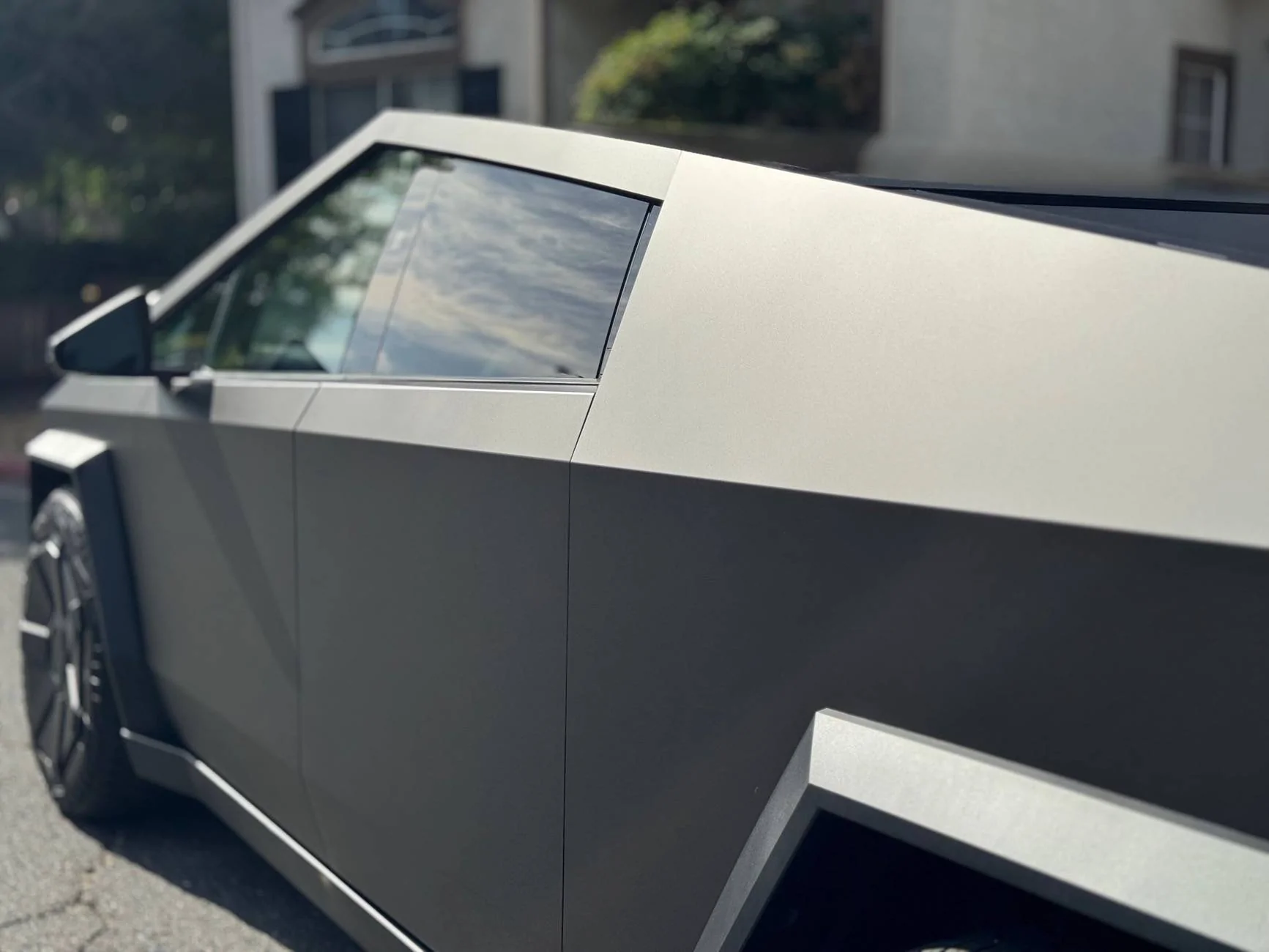 Tesla Cybertruck TWRAPS Satin Meteorite Gray PPF wrap IMG_3874