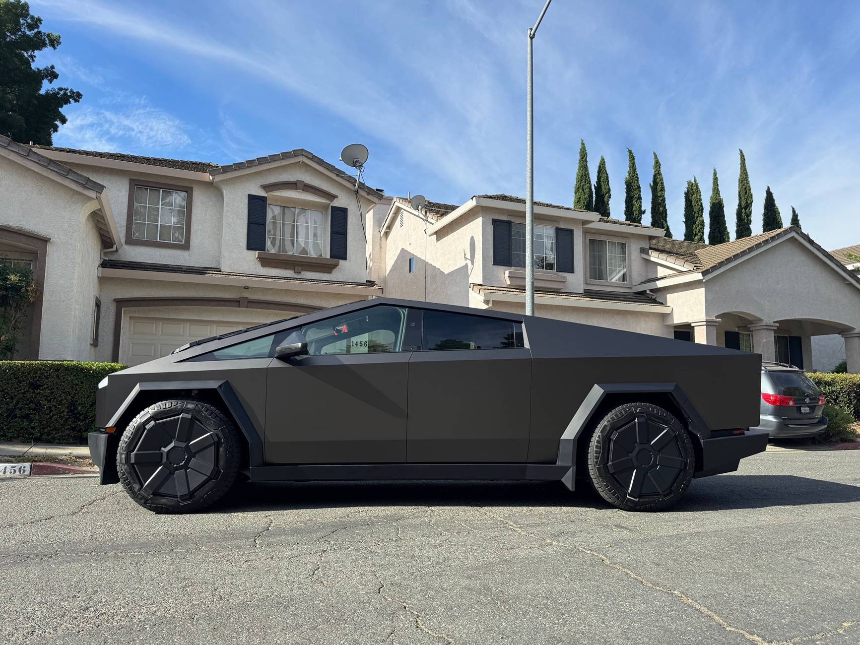 Tesla Cybertruck TWRAPS Satin Meteorite Gray PPF wrap IMG_3867