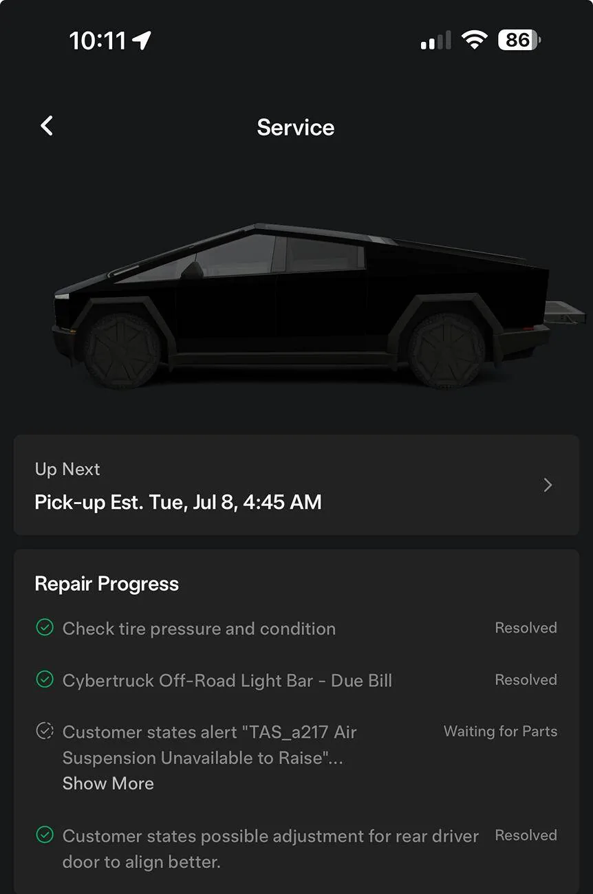 Tesla Cybertruck Breaking:  Light Bar Installs on Hold Confirmed by Tesla 1751987604202-m