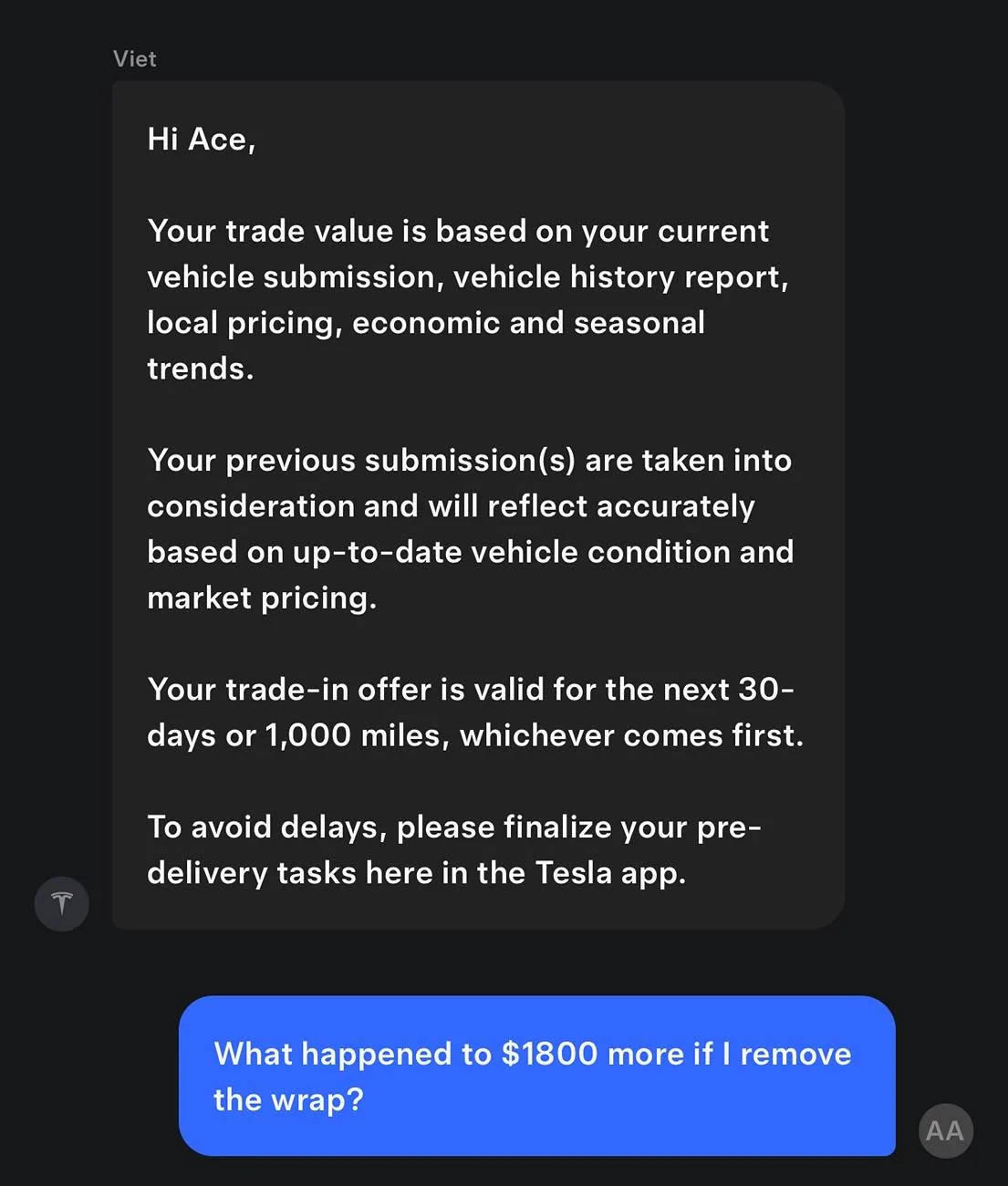 Tesla Cybertruck How much did you get from Tesla for your FS AWD? IMG_4567