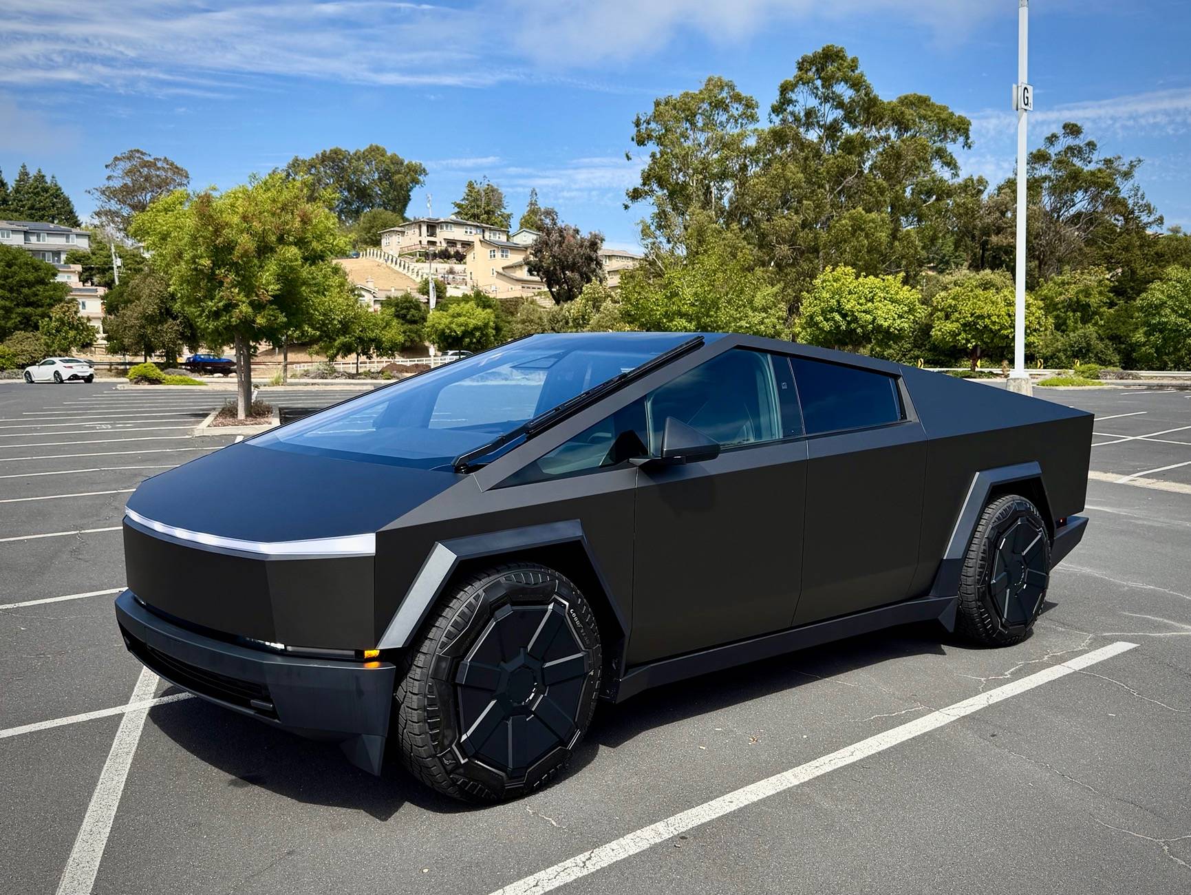 Tesla Cybertruck TWRAPS Satin Meteorite Gray PPF wrap IMG_4973