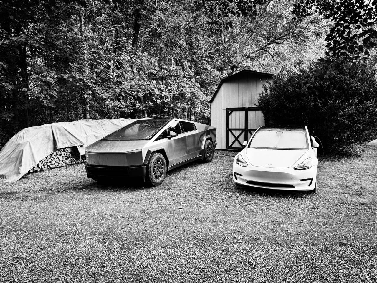 Tesla Cybertruck Exquisite 00-Cybertruck & Model 3 - B&W Lar