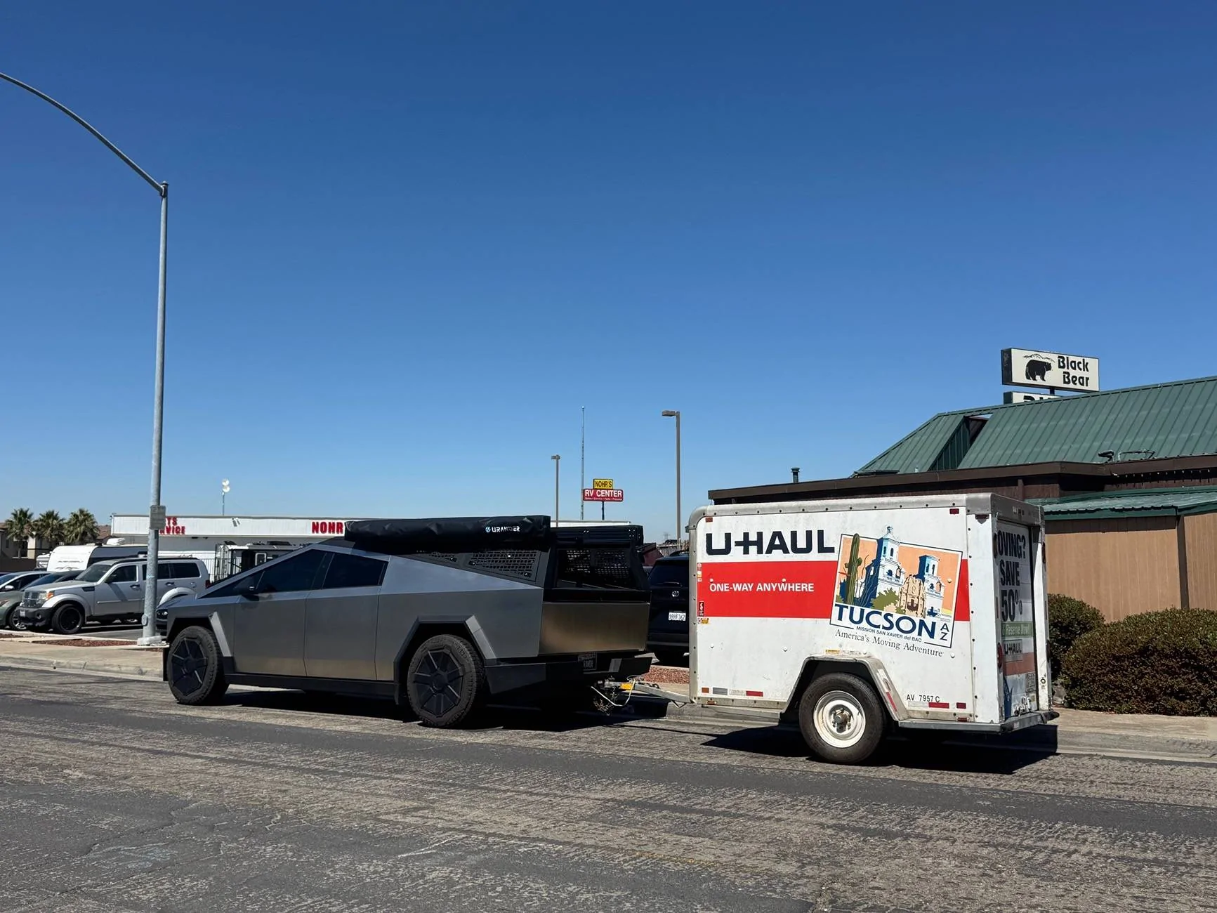 Tesla Cybertruck Did Not Expect 401 Wh/mi with Rack, awnings and U-Haul trailer IMG_5325