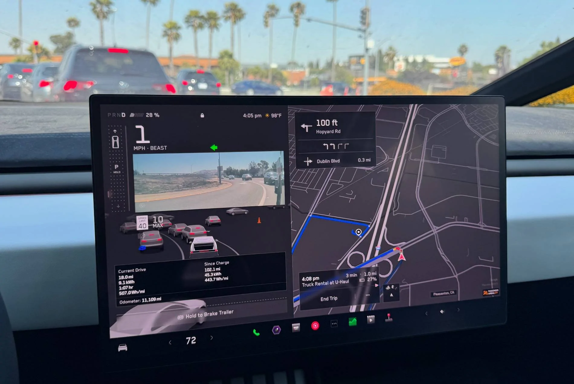 Tesla Cybertruck Did Not Expect 401 Wh/mi with Rack, awnings and U-Haul trailer IMG_5515