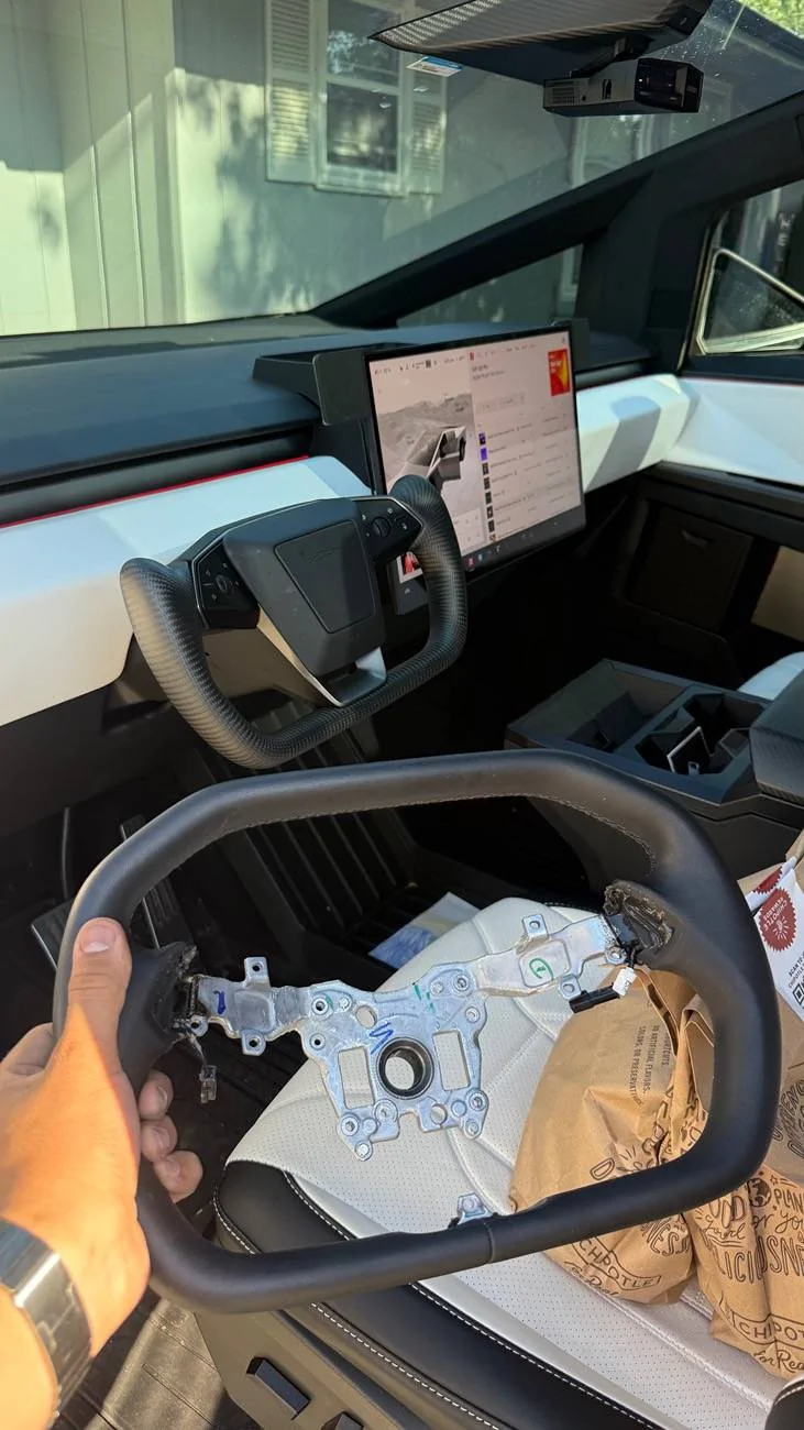 Tesla Cybertruck Steering in the Right Direction! - Install Article and Video for Cybertruck Carbon Fiber Steering Wheel FullSizeRender