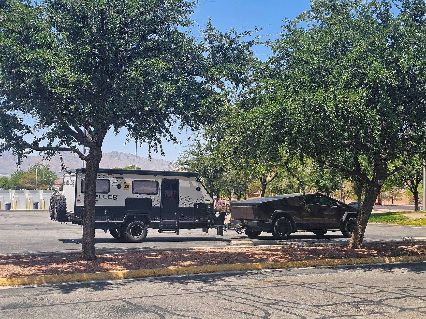 Tesla Cybertruck Did Not Expect 401 Wh/mi with Rack, awnings and U-Haul trailer 20250528_114126