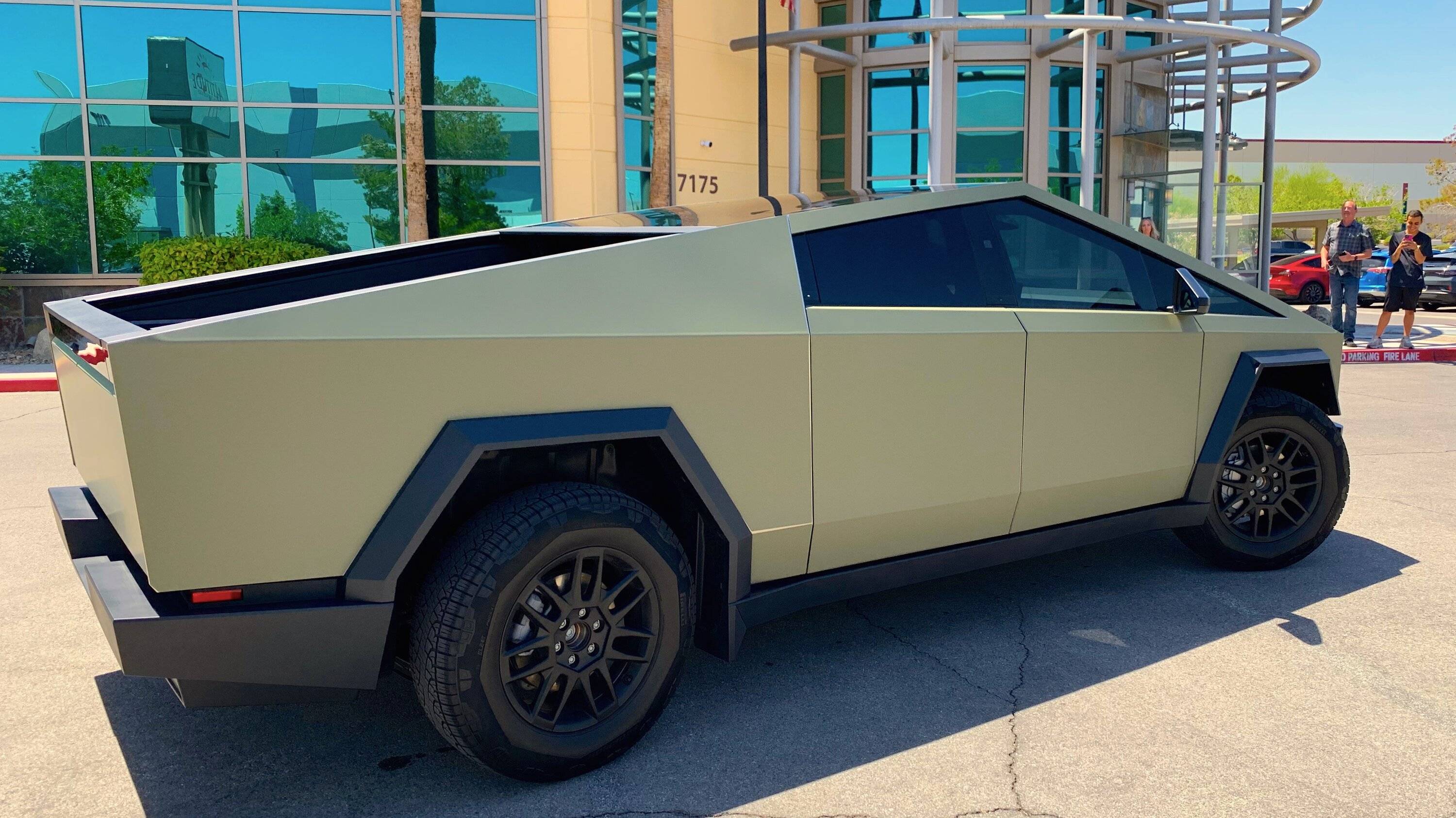 Tesla Cybertruck Magnetic Wrap Customer Install in Matte Khaki Green - Pics & Video! [CybertruckCovers] IMG_5044