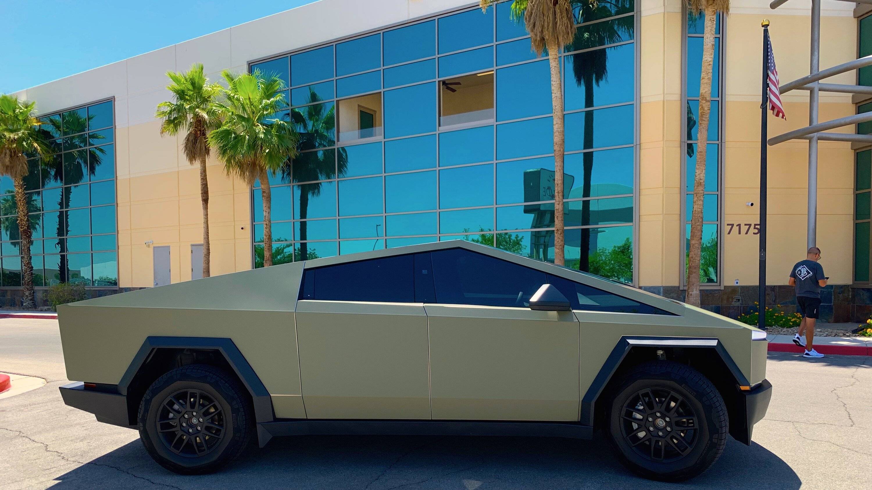 Tesla Cybertruck Magnetic Wrap Customer Install in Matte Khaki Green - Pics & Video! [CybertruckCovers] IMG_5045