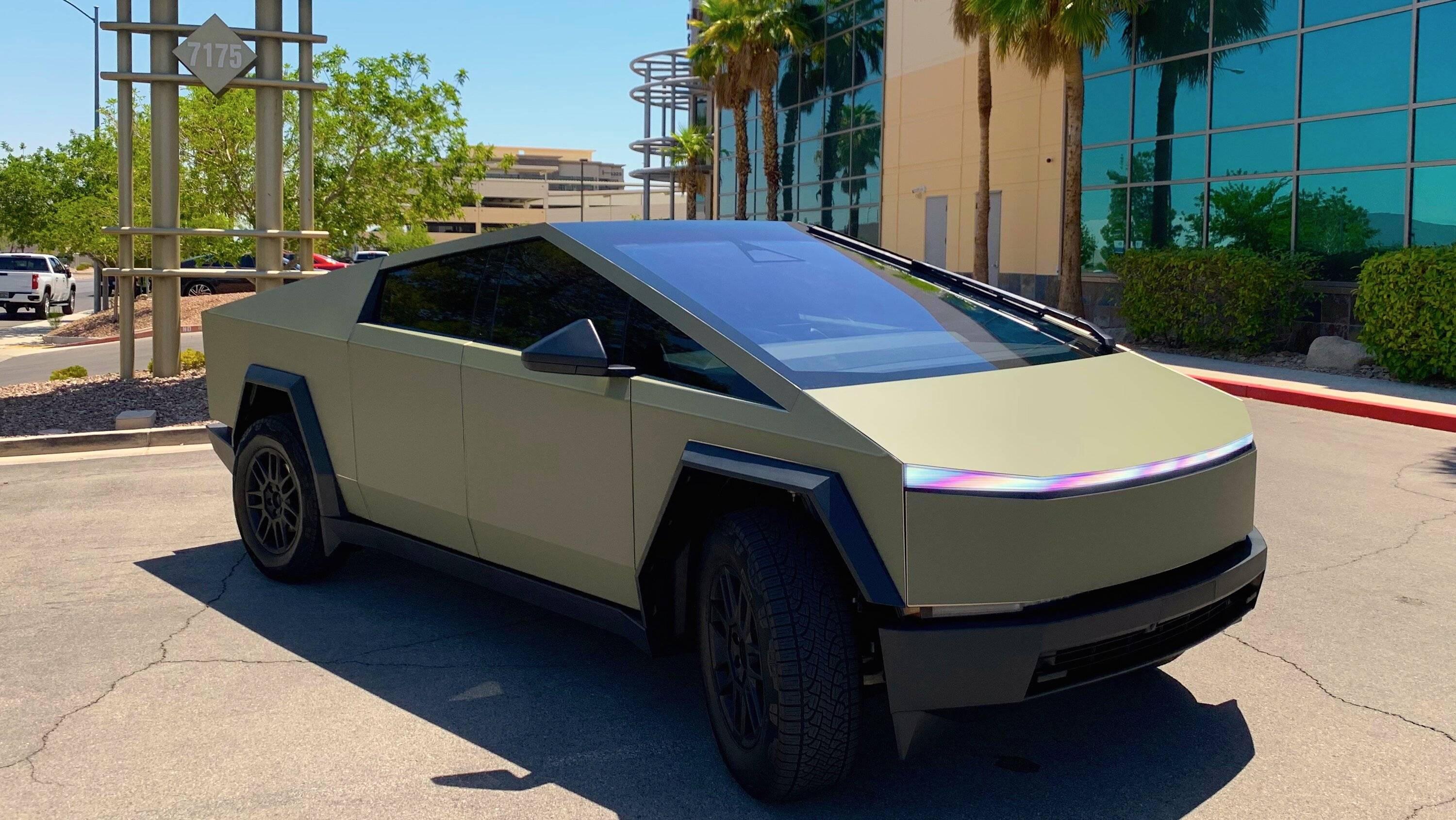 Tesla Cybertruck Magnetic Wrap Customer Install in Matte Khaki Green - Pics & Video! [CybertruckCovers] IMG_5047