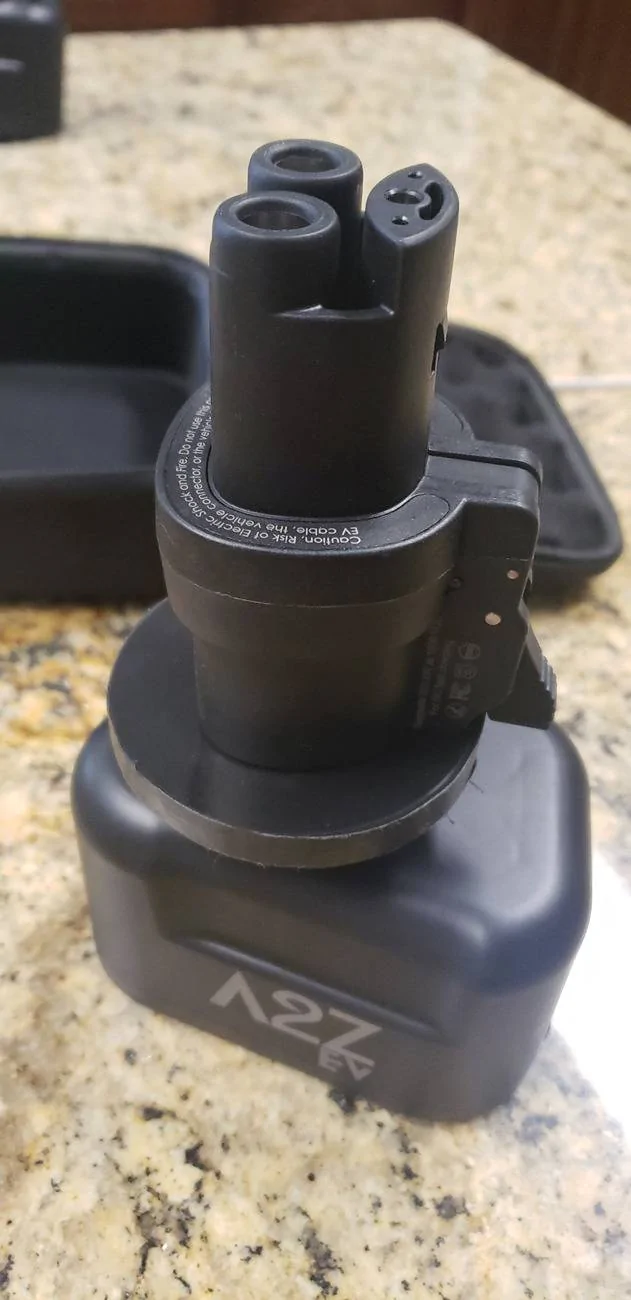 Tesla Cybertruck How to Lock CCS1 connector to A2Z Adapter and EVject (DIY Writeup) Assembled