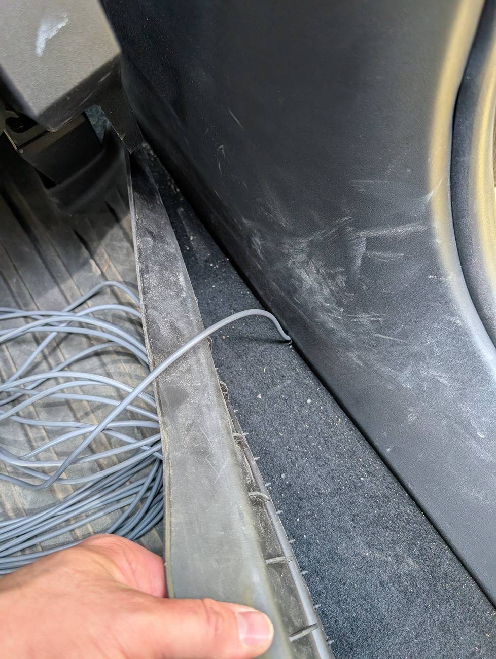 Tesla Cybertruck Starlink wiring through crossbar door PXL_20250716_170935068