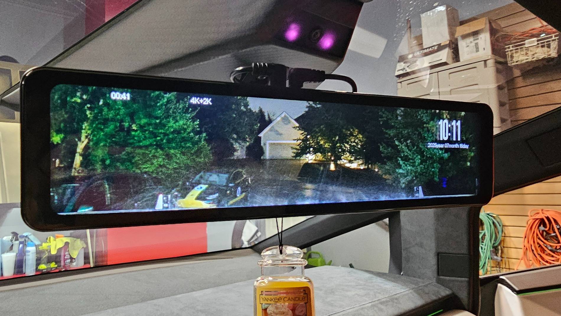 Tesla Cybertruck Hansshow V2 (2.5 / 3) Upgraded Media Rearview Mirror Install Article and Video 20250716_221315