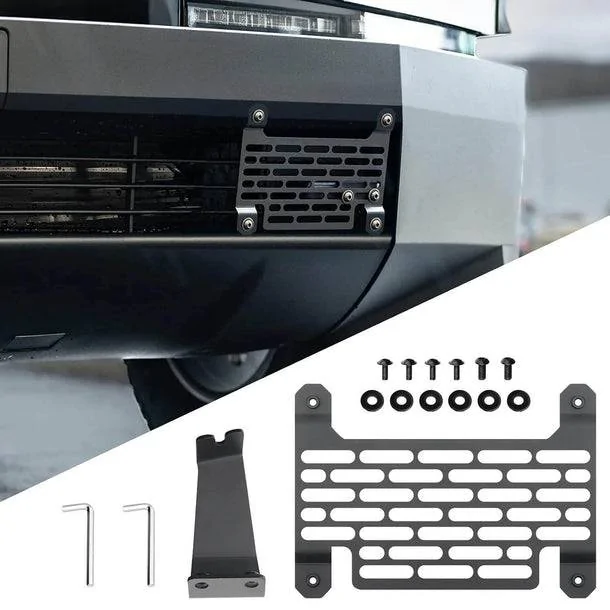 Tesla Cybertruck Back again with something new—Finally found a front plate mount that doesn’t ruin the Cybertruck’s look orTeslaCybertruck_NoDrill_Hassle-FreeInstallYeslak
