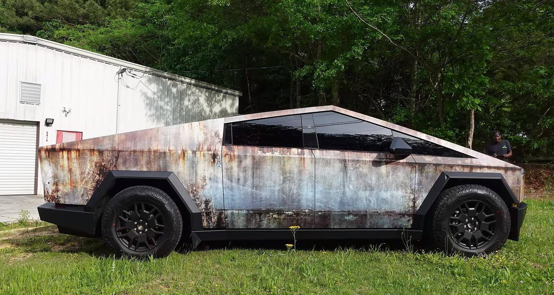 Tesla Cybertruck New Design! Cybertruck RUST custom printed wrap -- T Sportline IMG_2518