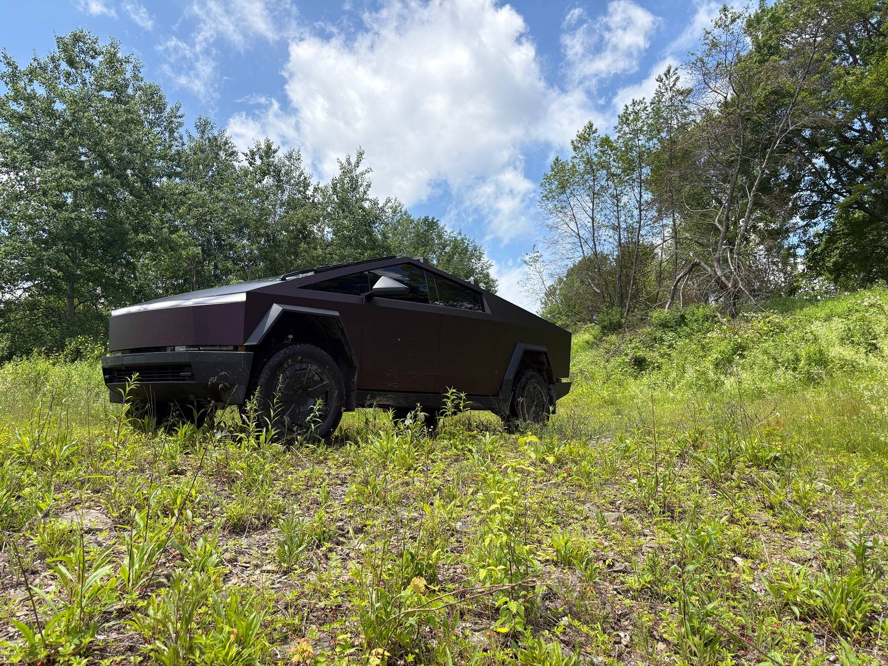 Tesla Cybertruck TWRAPS Satin Black Magic Purple PPF wrap image3