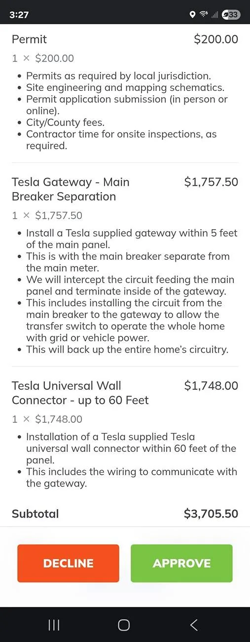 Tesla Cybertruck Qmerit almost doubled what the electrician told me over the phone Screenshot_20250723_152738_Chrom