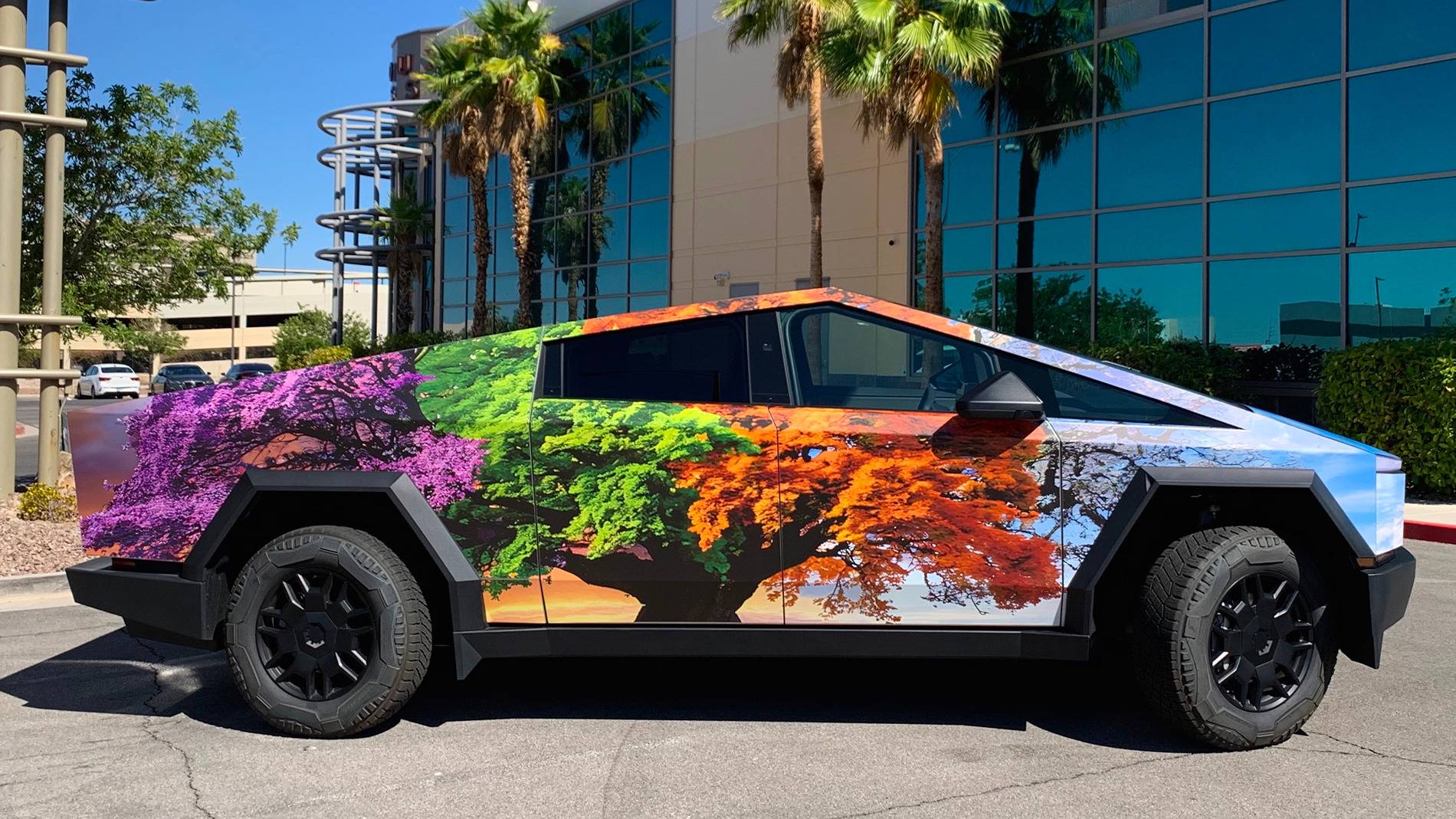 Tesla Cybertruck 4 Seasons Themed Magnetic Wrap Pics [CybertruckCovers] 4 Seasons 2