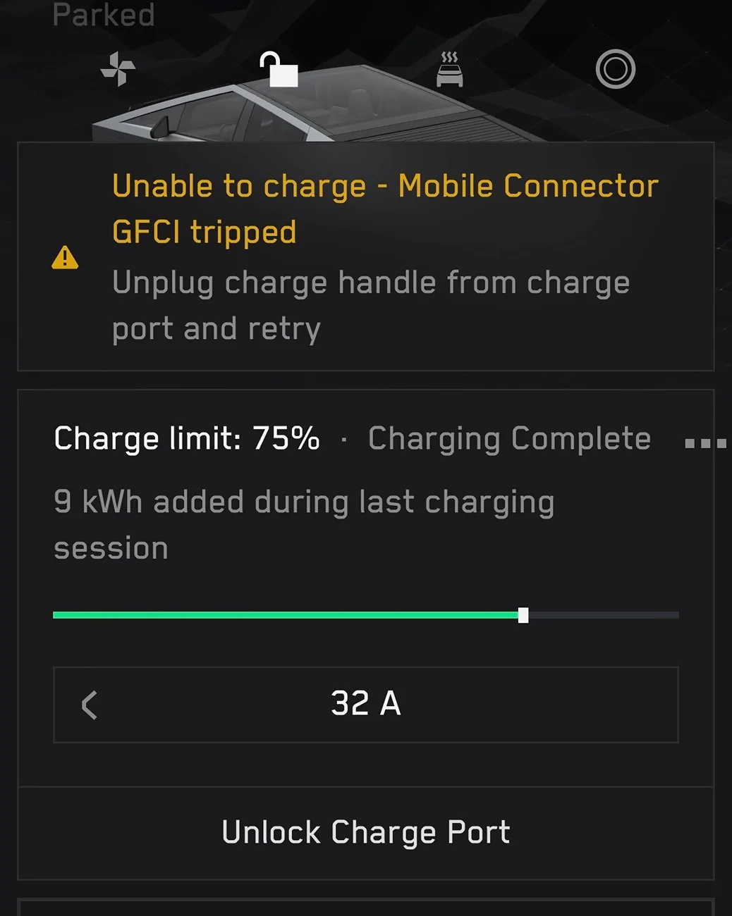 Tesla Cybertruck Mobile Charger Issue - Red Blinking light IMG_7396