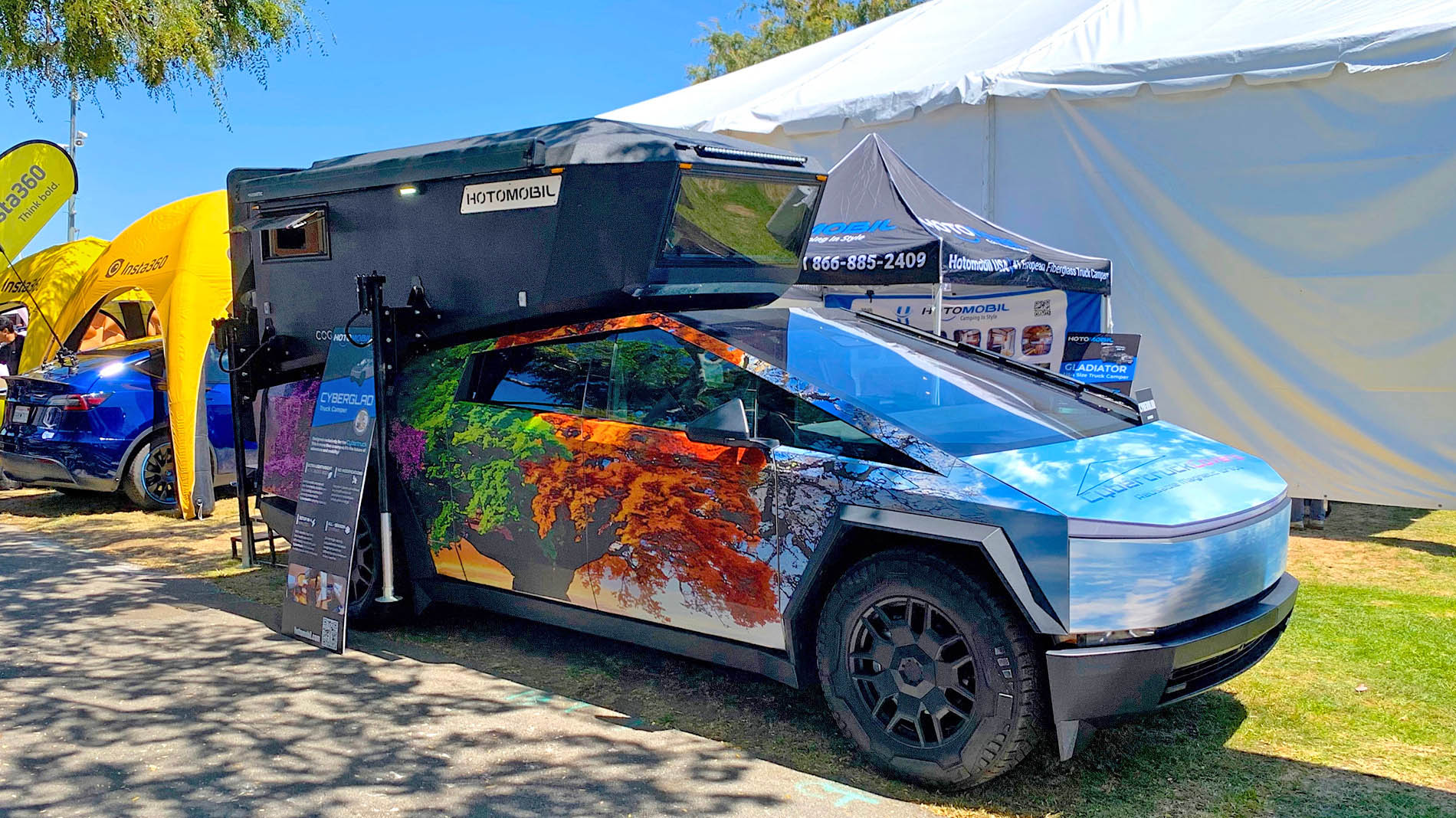 Tesla Cybertruck Magnetic Wraps at X Takeover (Video & Pics) [CybertruckCovers] Booth