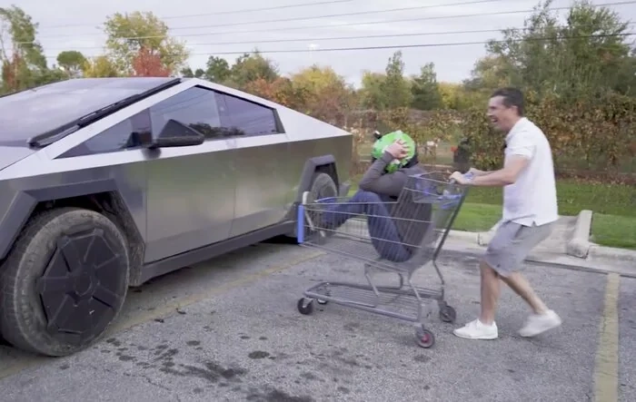 Shopping cart dent test fun by Mat Watson